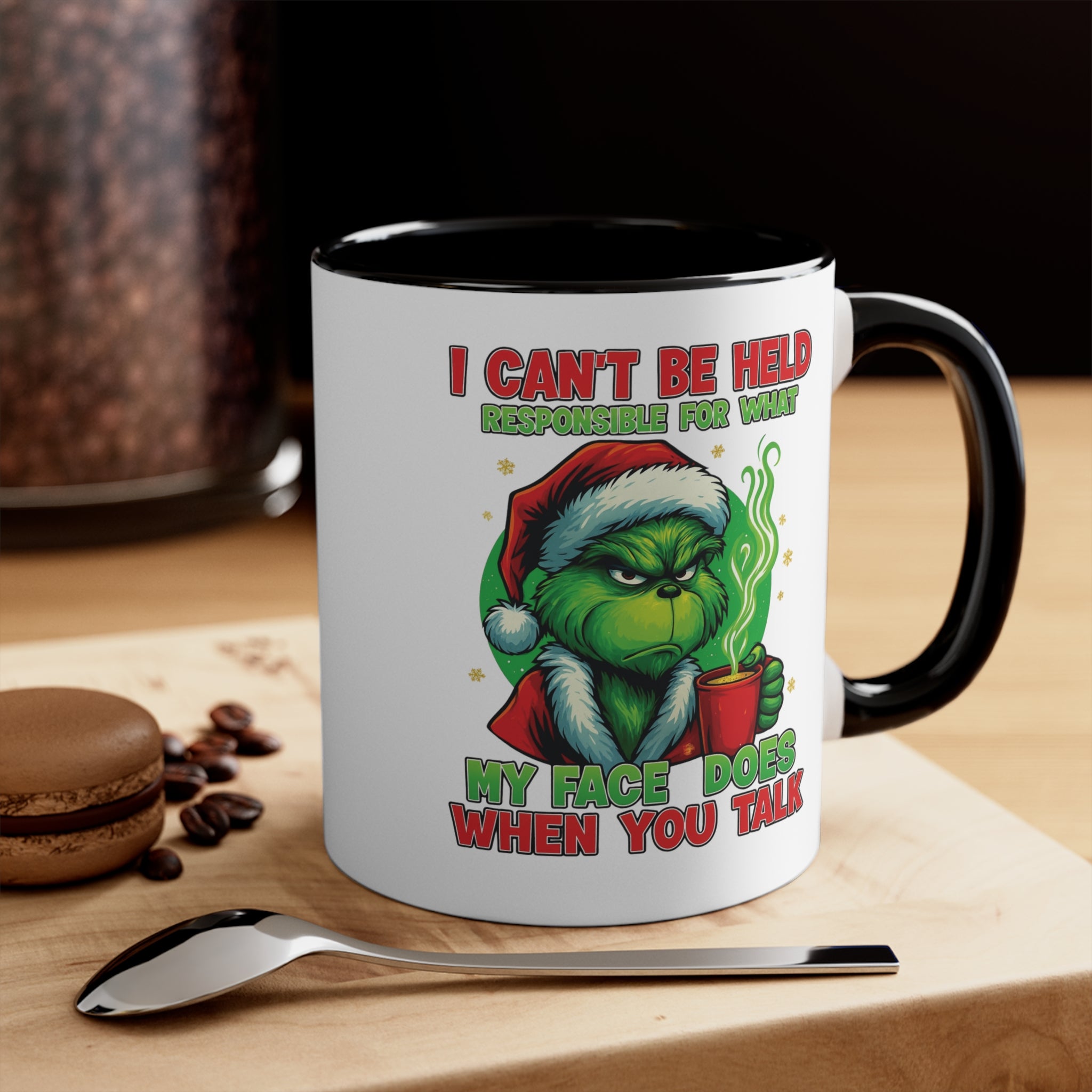 Grumpy Green Man Christmas Accent Mug