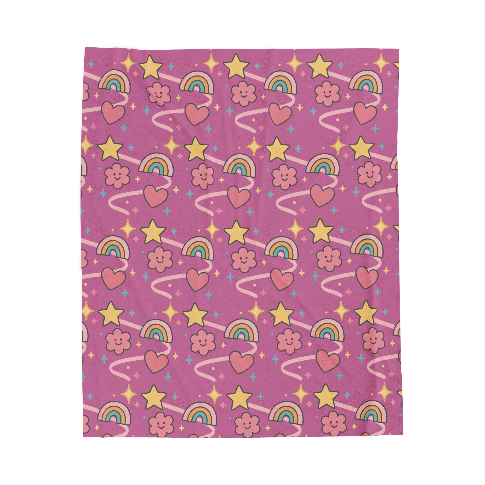 Plush Blanket- Cute Stars/Rainbows Throw