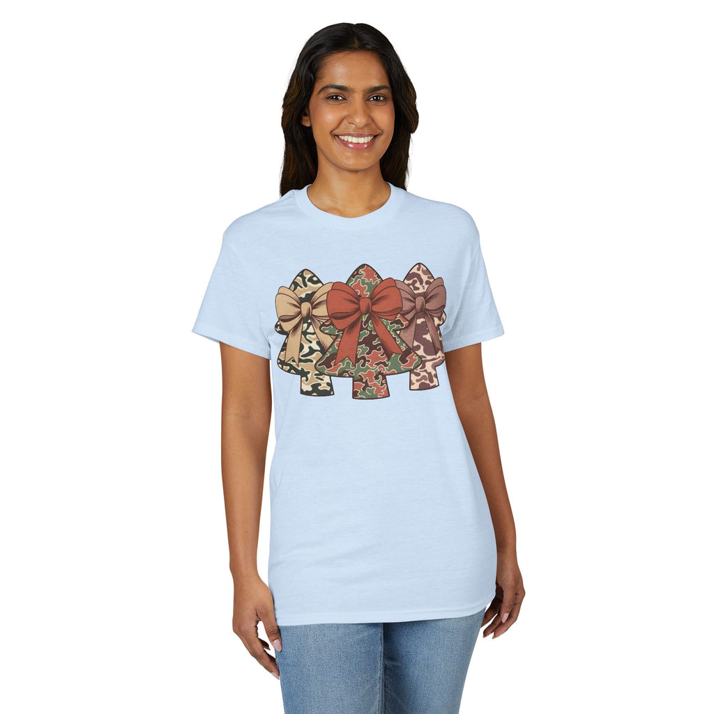 Camo Bow Trees Gildan unisex T-Shirt