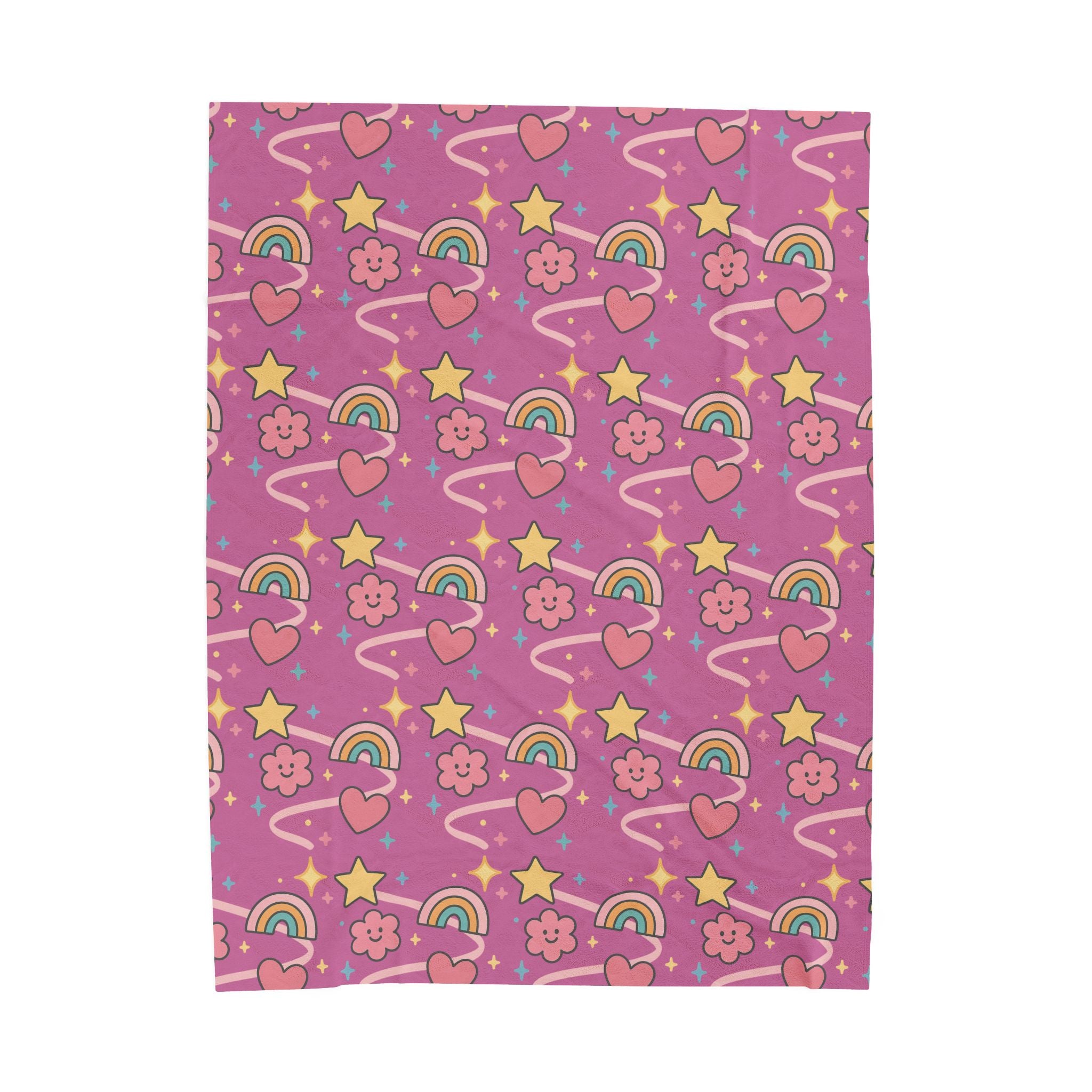 Plush Blanket- Cute Stars/Rainbows Throw