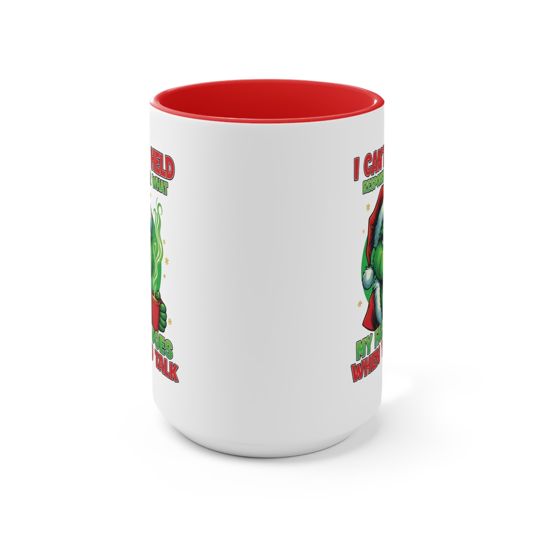 Grumpy Green Man Christmas Accent Mug