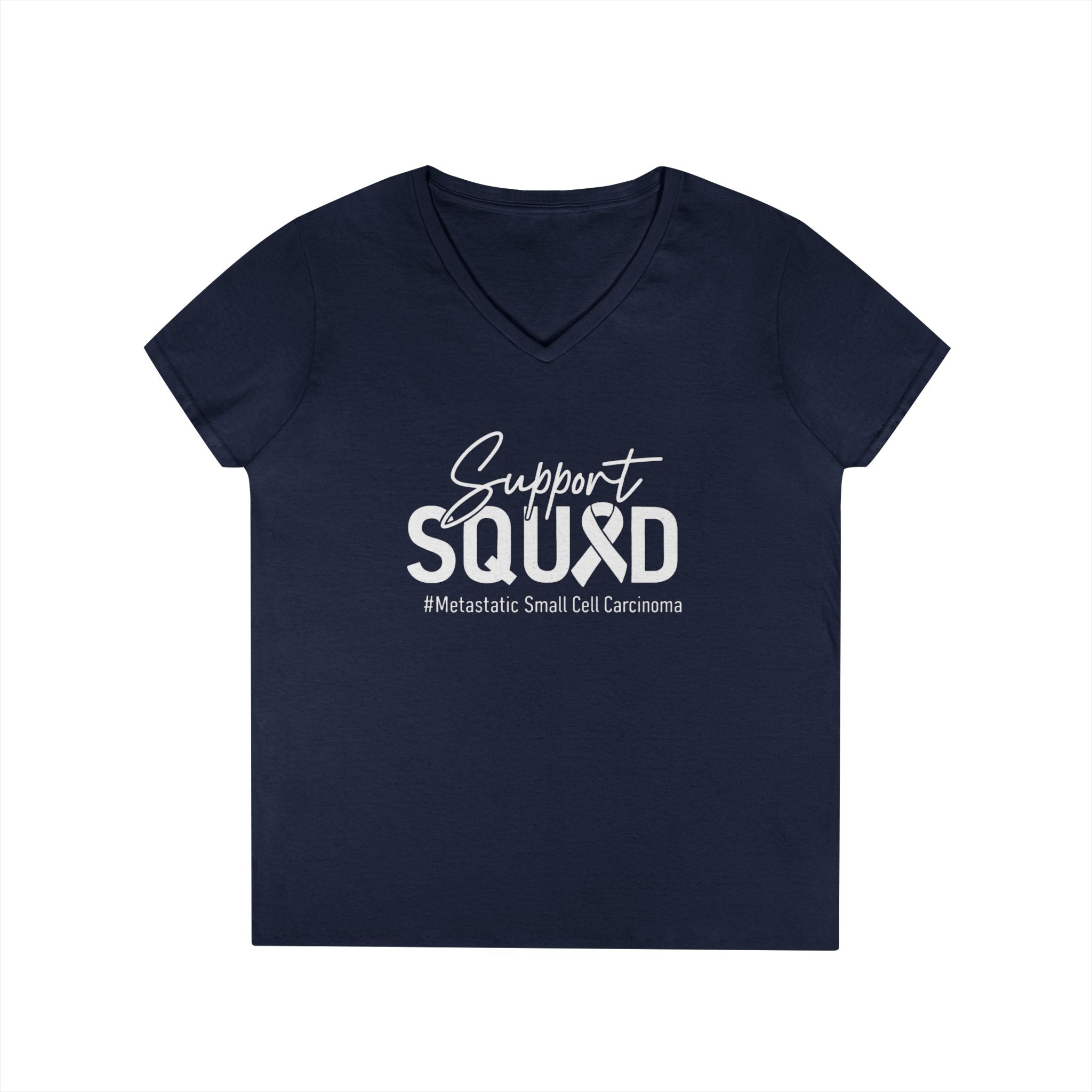 White Ribbon Support Gildan V-Neck Tee