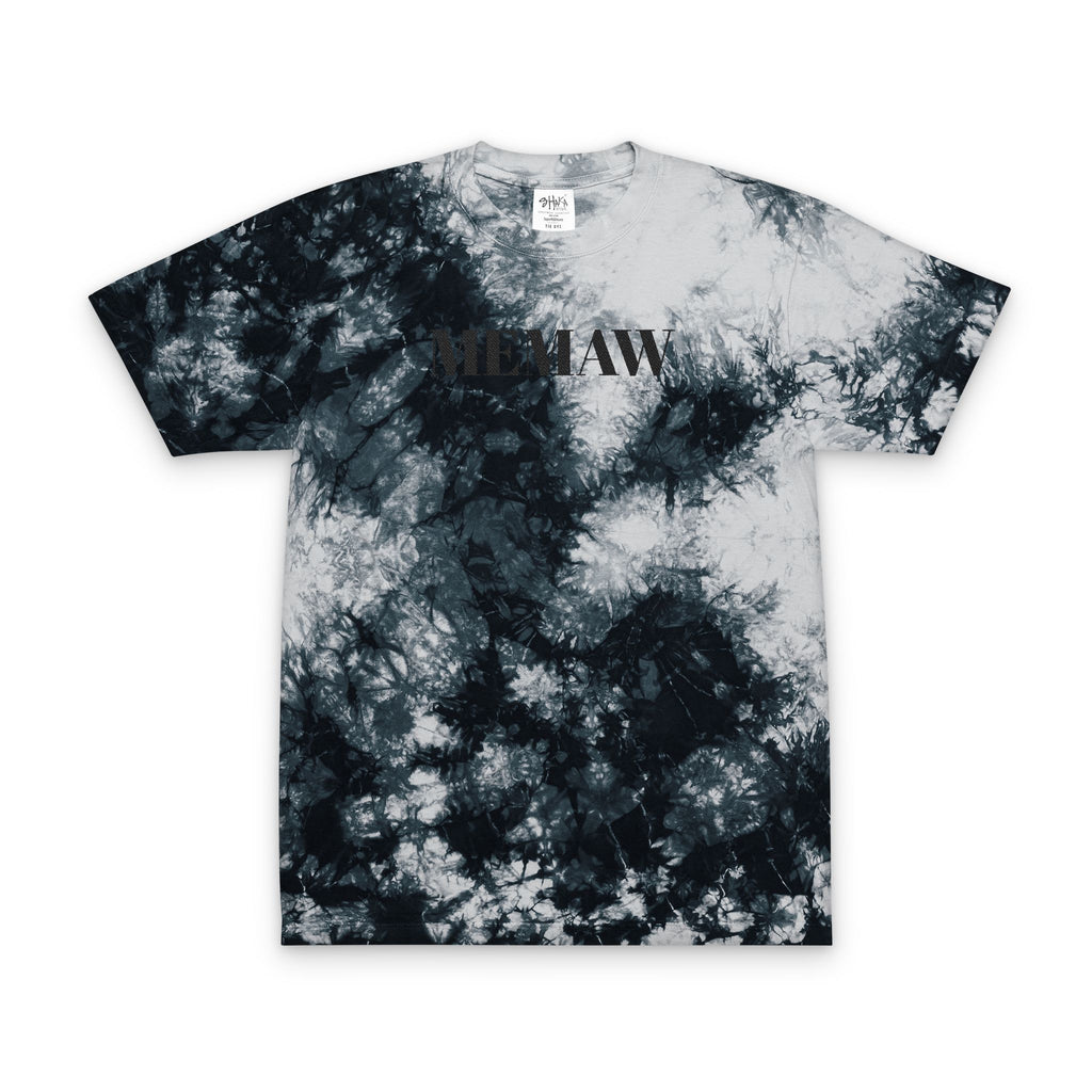 Tie- Dye Memaw Black Text Embroidered Shirt