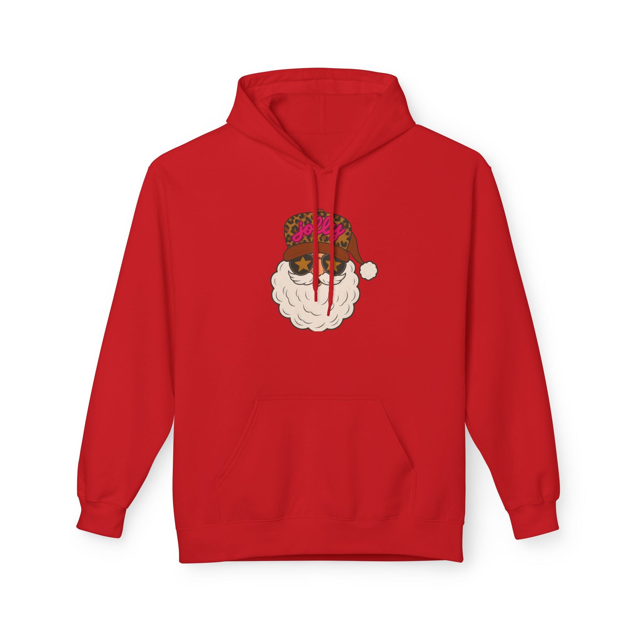 Cheetah Jolly Santa Fleece Hoodie
