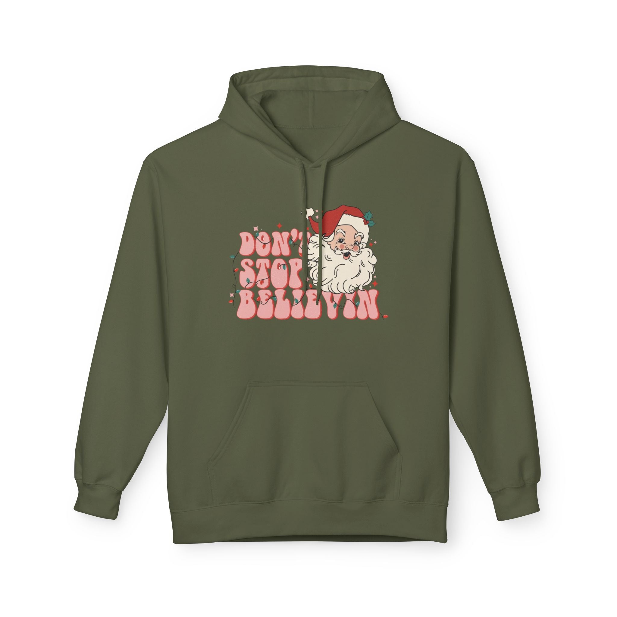 Don’t Stop Believin’ in Santa Fleece Hoodie