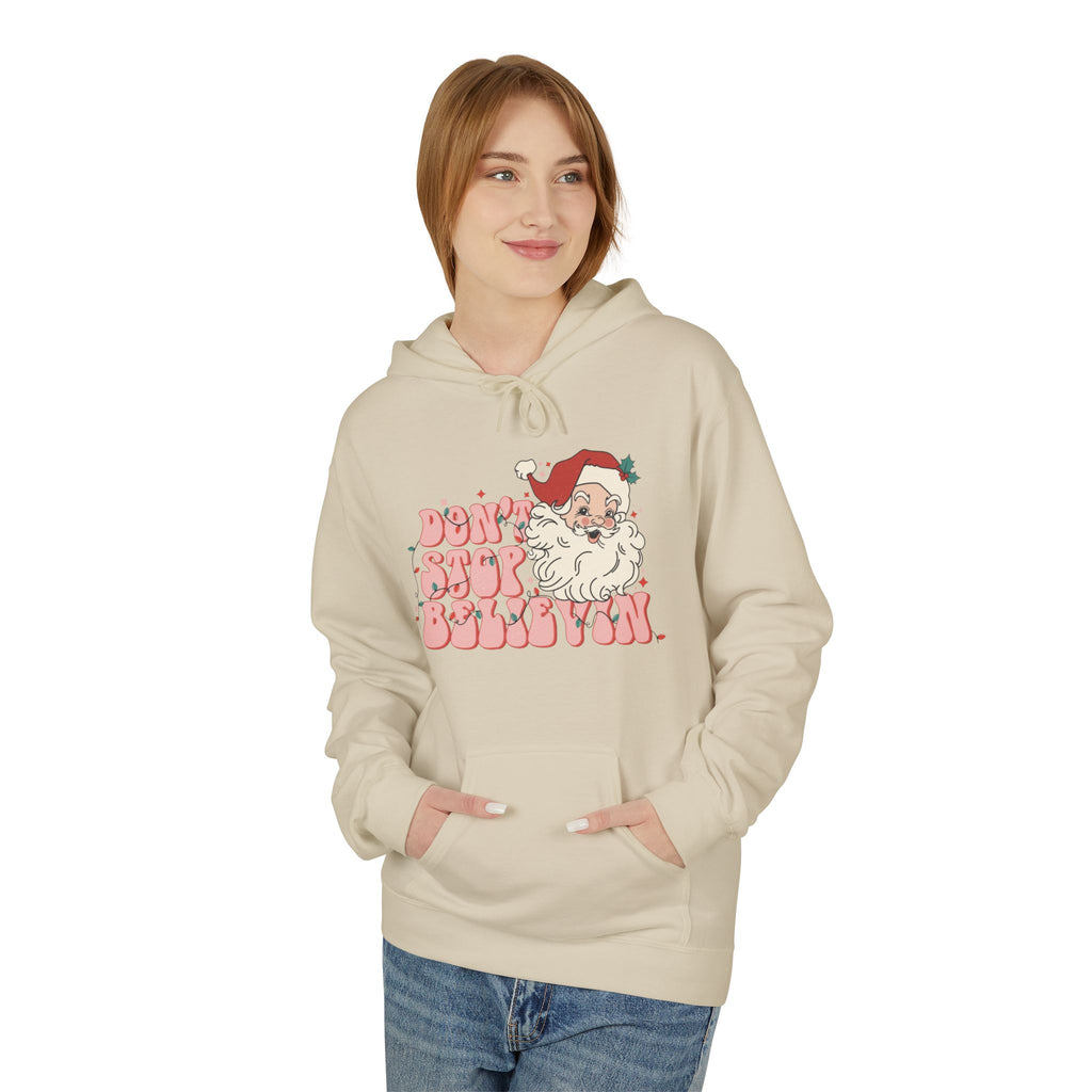 Don’t Stop Believin’ in Santa Fleece Hoodie