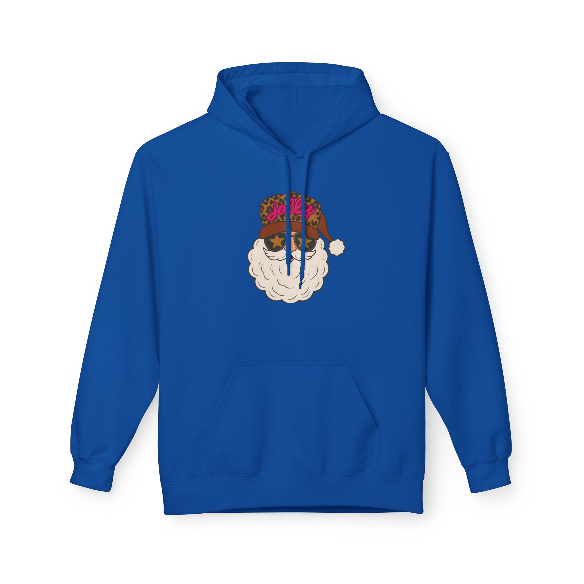 Cheetah Jolly Santa Fleece Hoodie