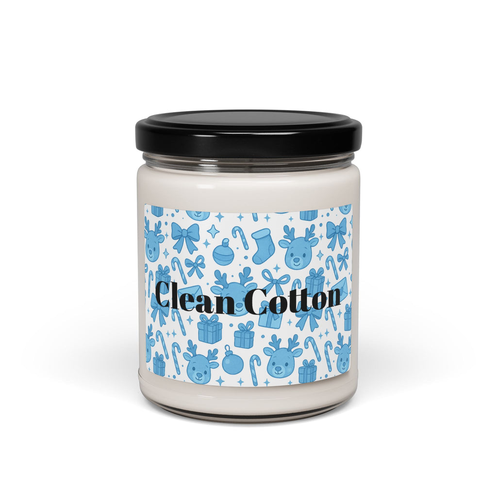 Blue Festive Clean Cotton Scented Soy Candle
