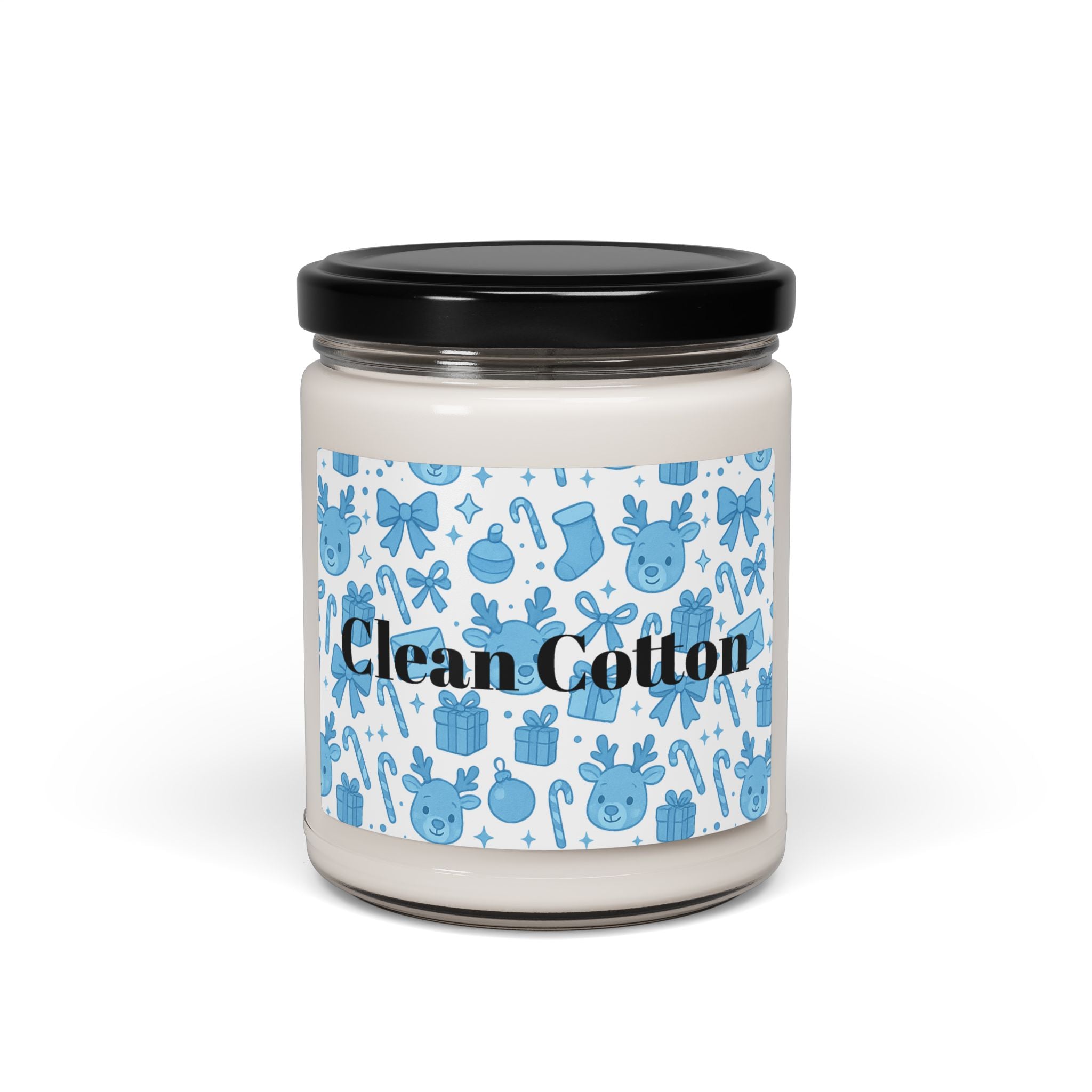 Blue Festive Clean Cotton Scented Soy Candle
