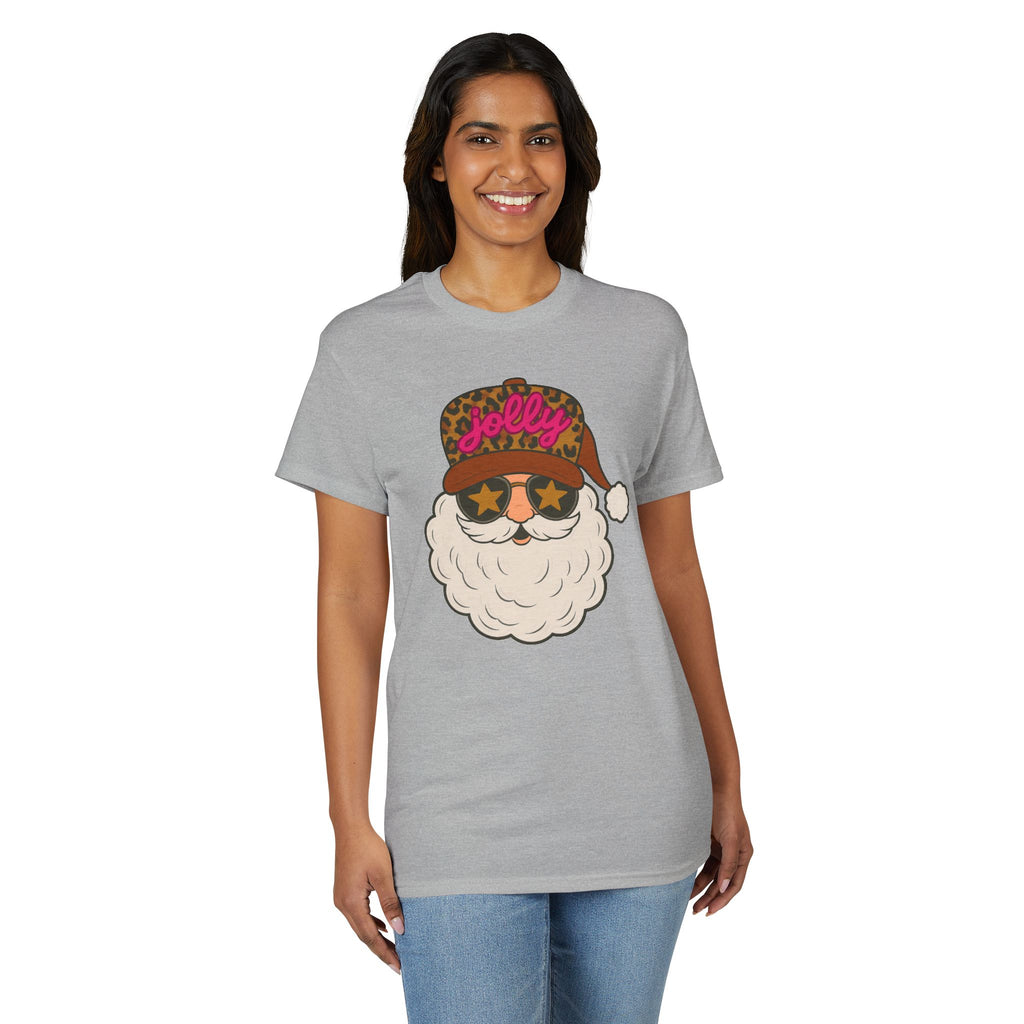 Leopard Jolly Santa Gildan unisex T-Shirt