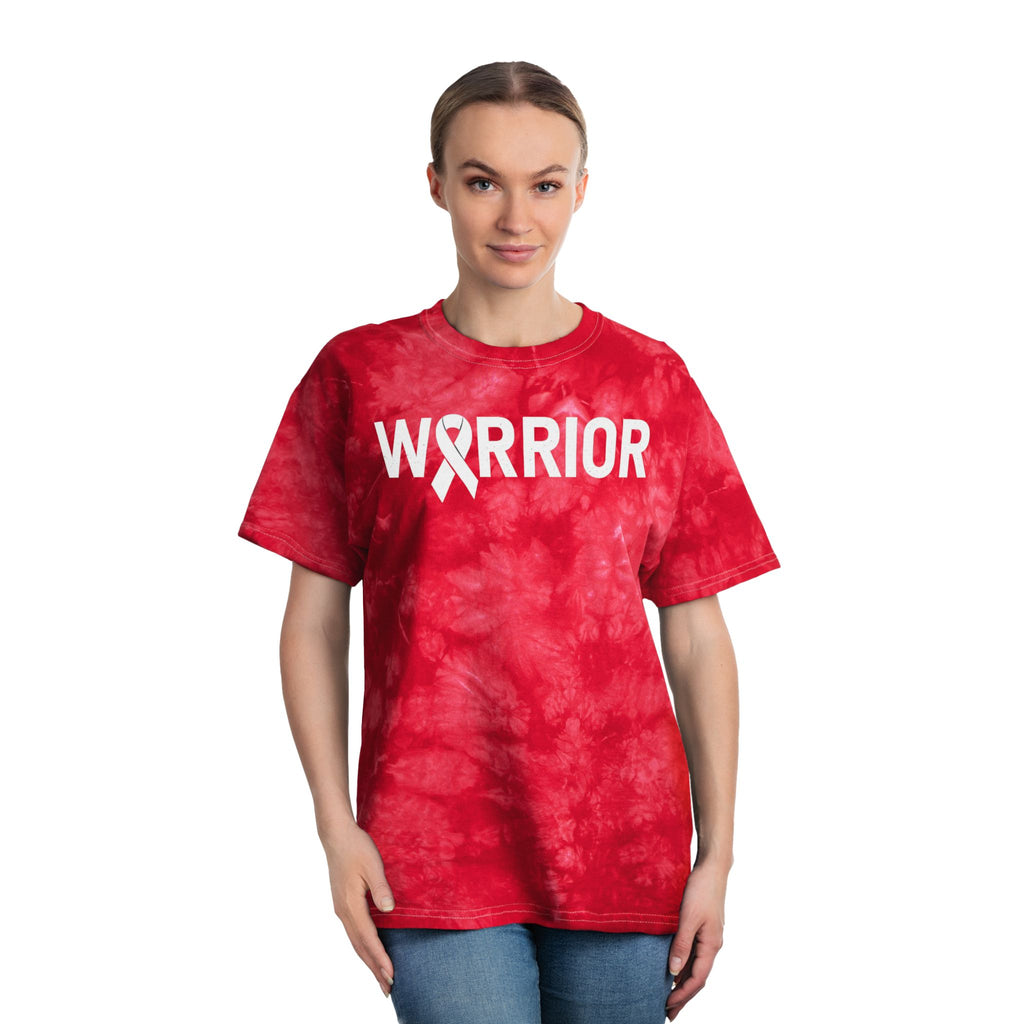 White Ribbon Warrior Tie-Dye Crystal Tee