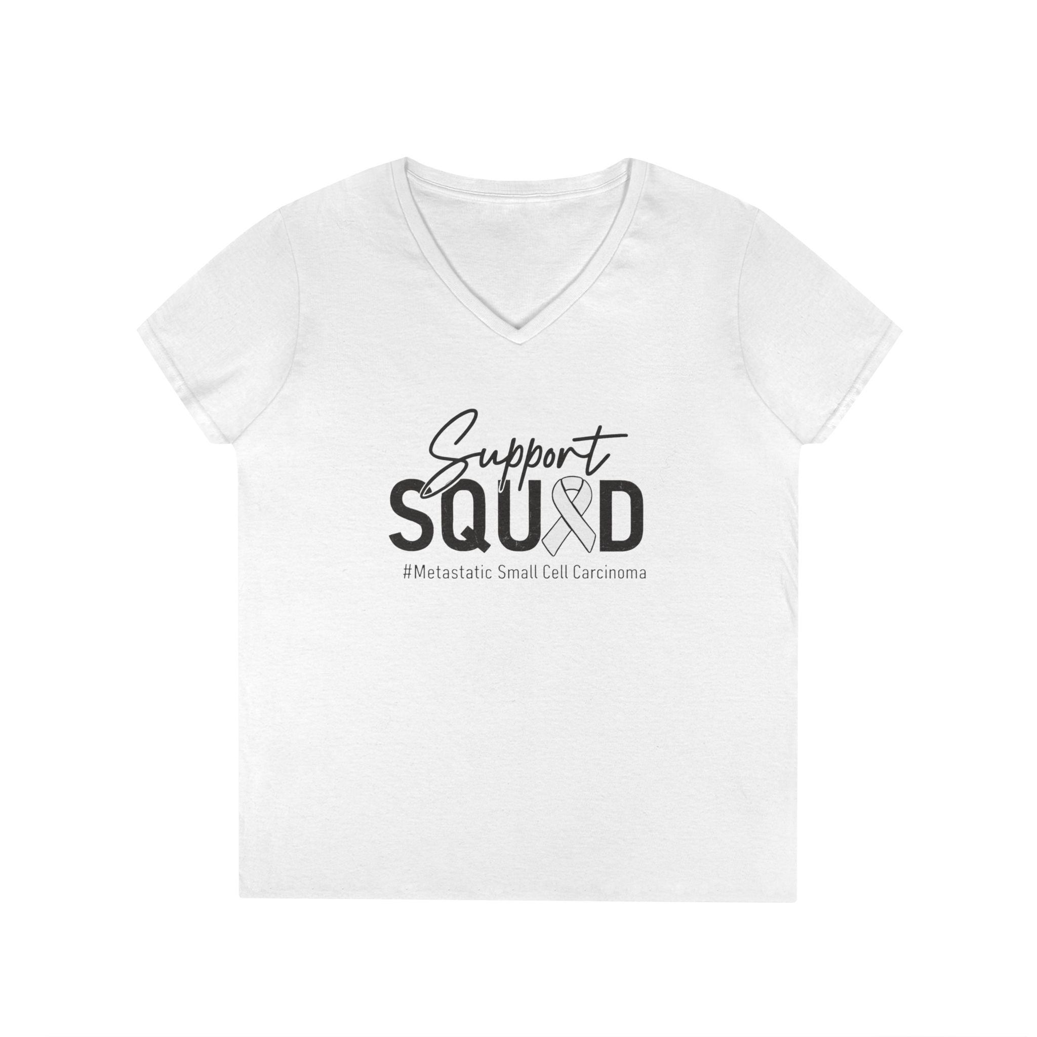 White Ribbon Support Gildan V-Neck Tee