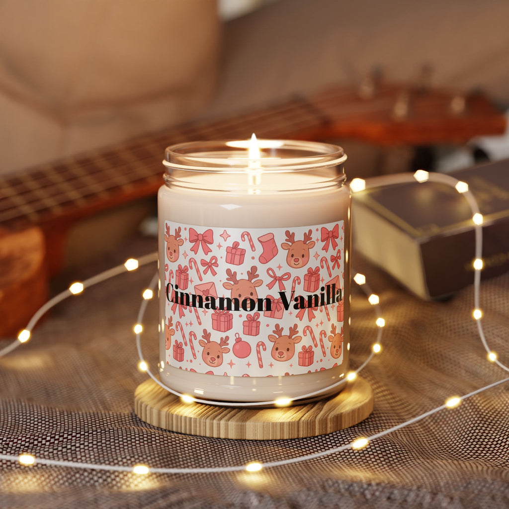 Pink Festive Cinnamon Vanilla Scented Soy Candle