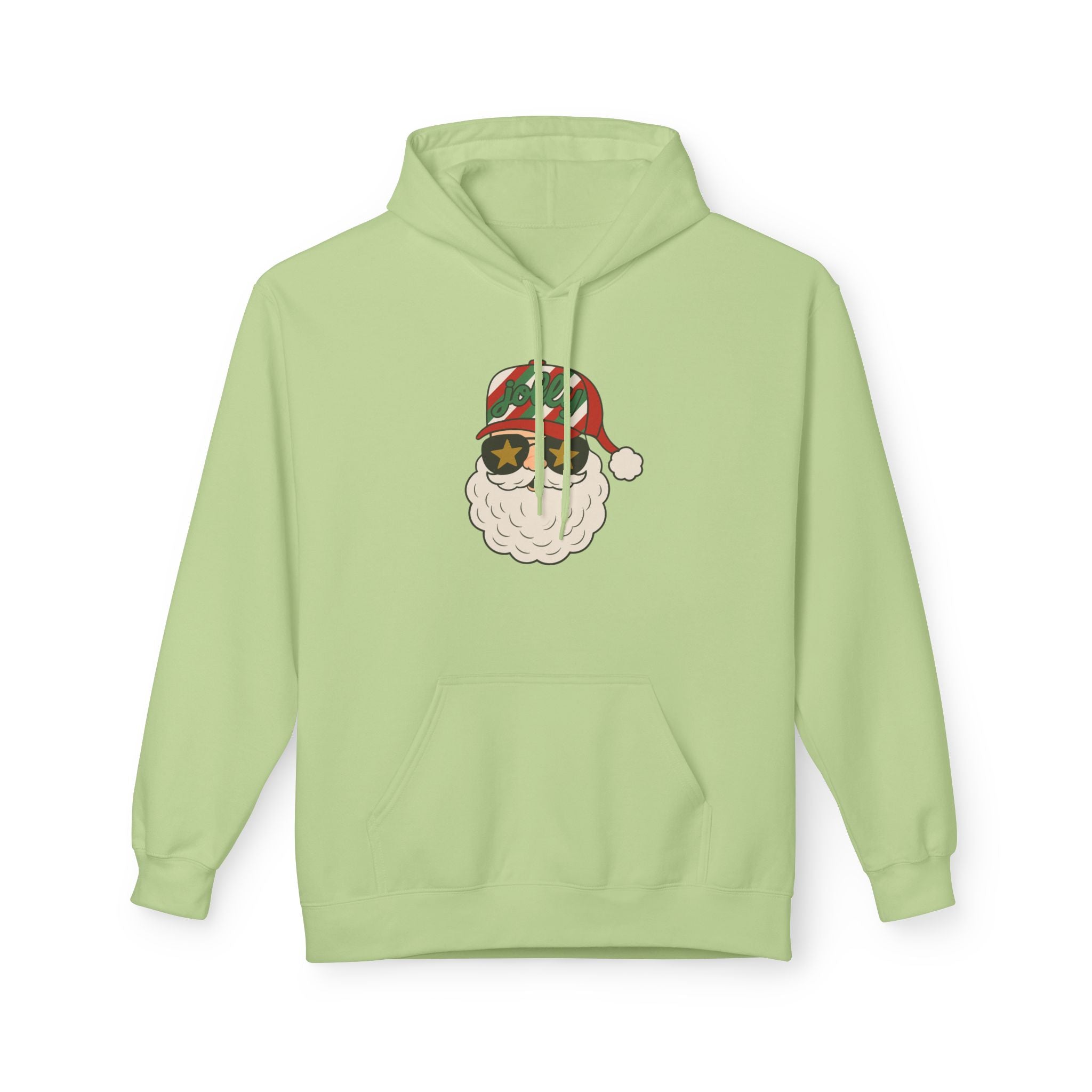 Striped Jolly Santa Fleece Hoodie