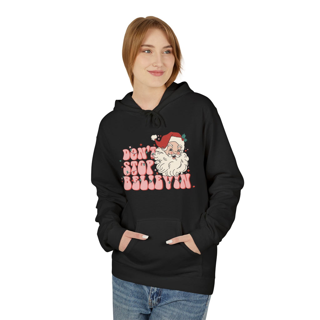 Don’t Stop Believin’ in Santa Fleece Hoodie