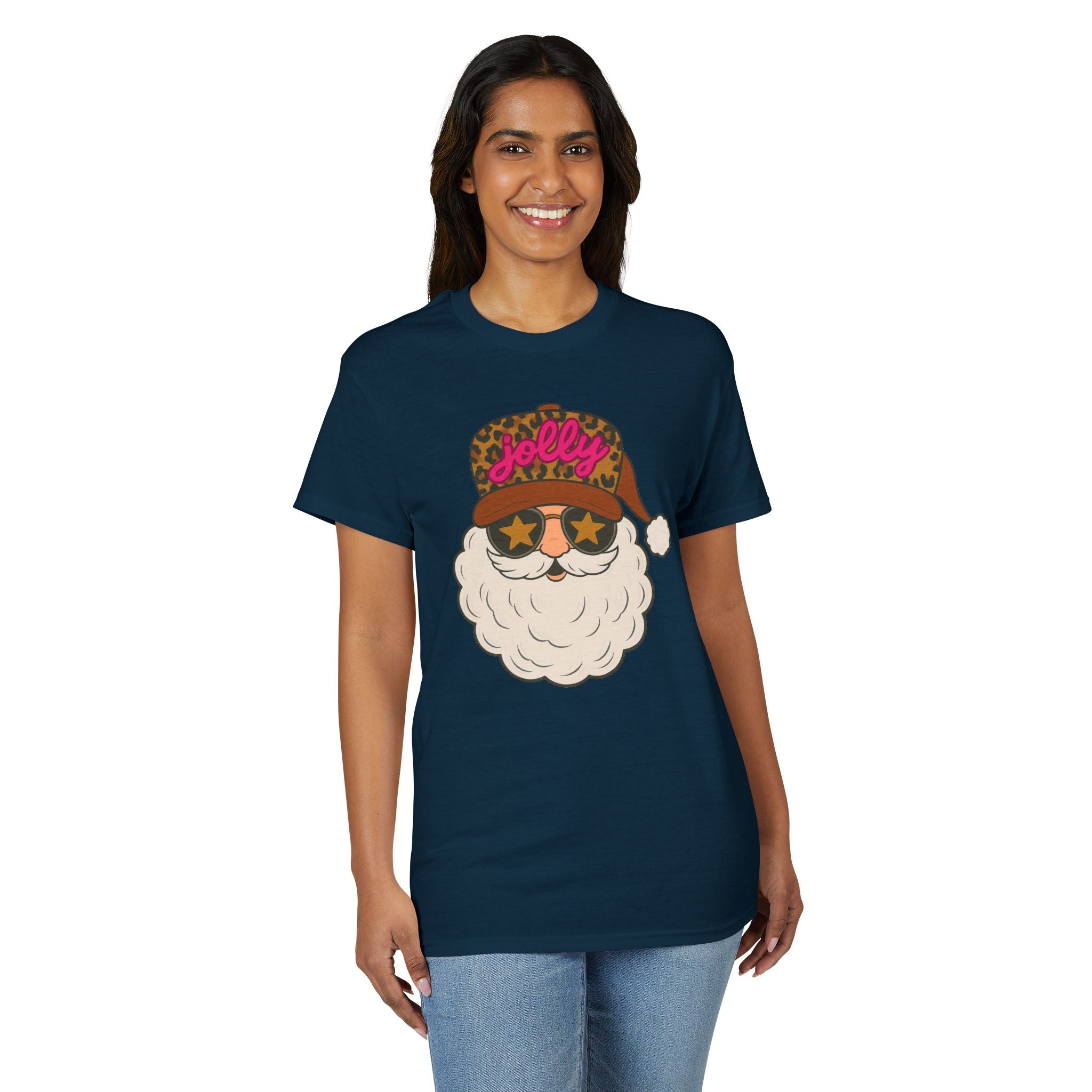 Leopard Jolly Santa Gildan unisex T-Shirt