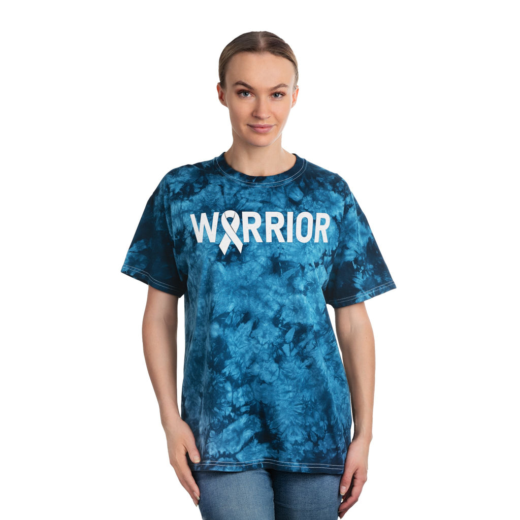 White Ribbon Warrior Tie-Dye Crystal Tee