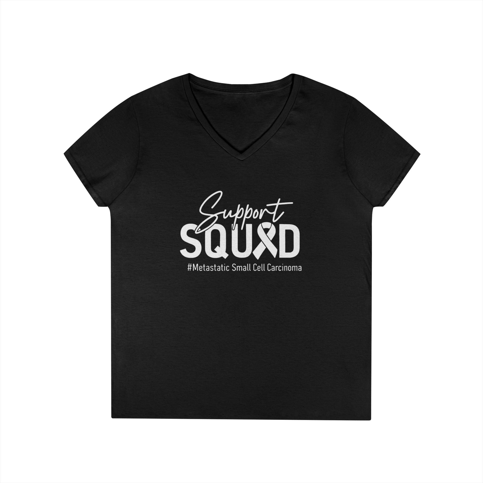 White Ribbon Support Gildan V-Neck Tee