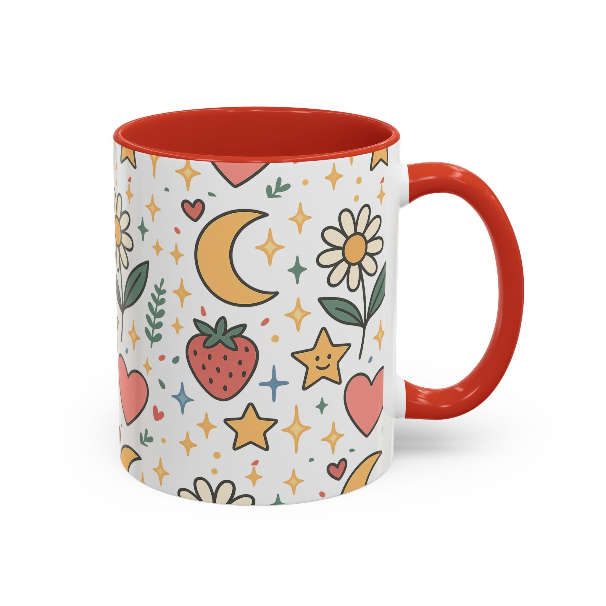 Cute Strawberries/ Flowers Mug