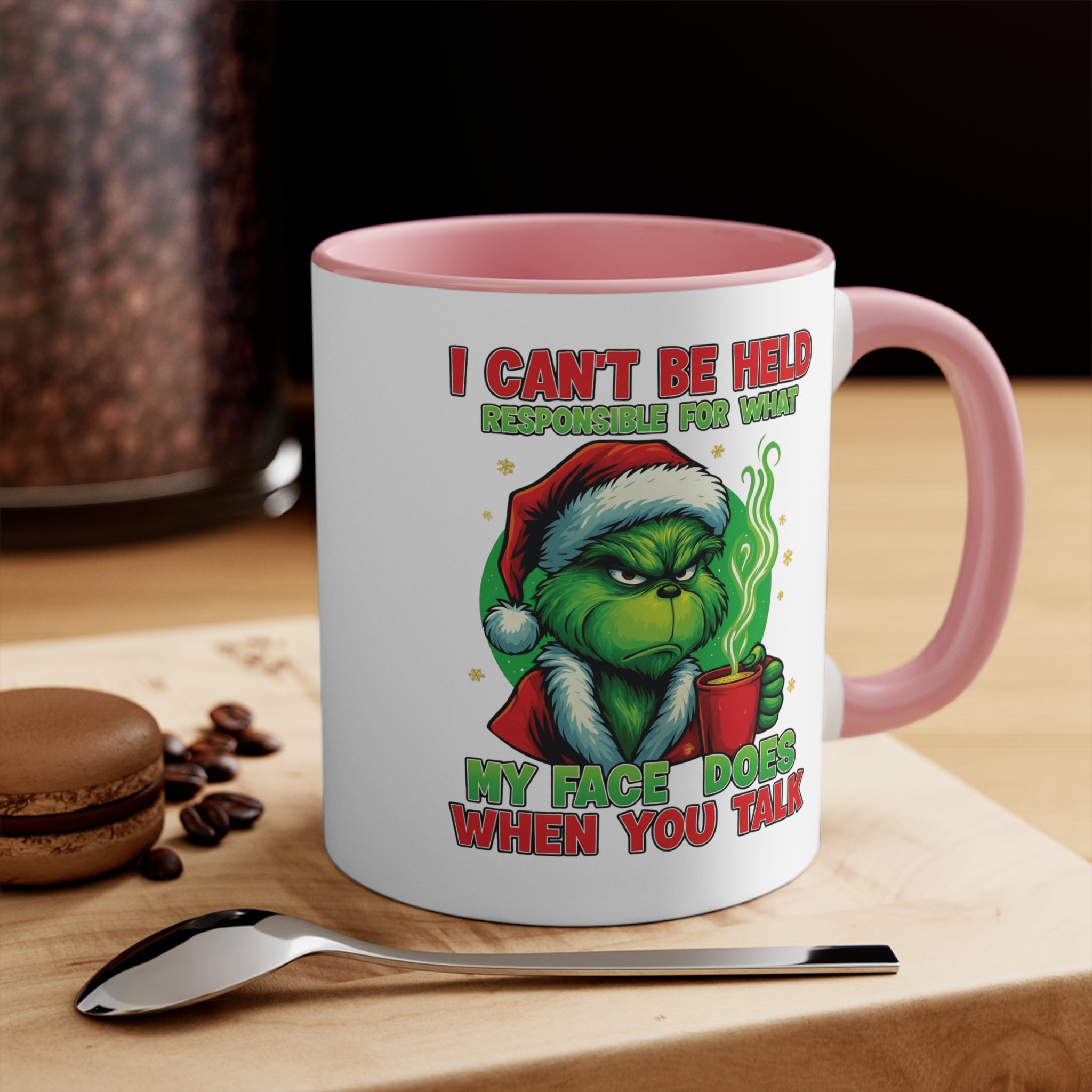 Grumpy Green Man Christmas Accent Mug