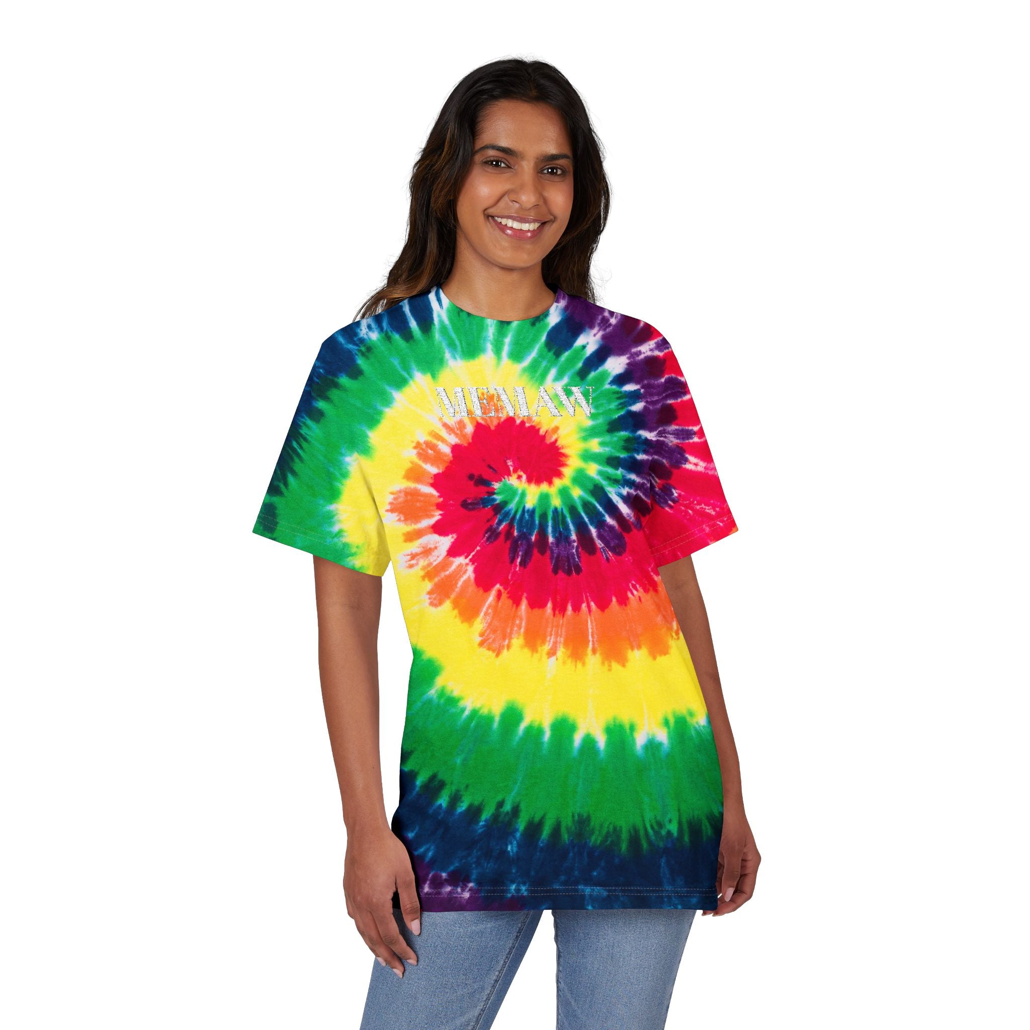 Tie- Dye Memaw Embroidered Shirt