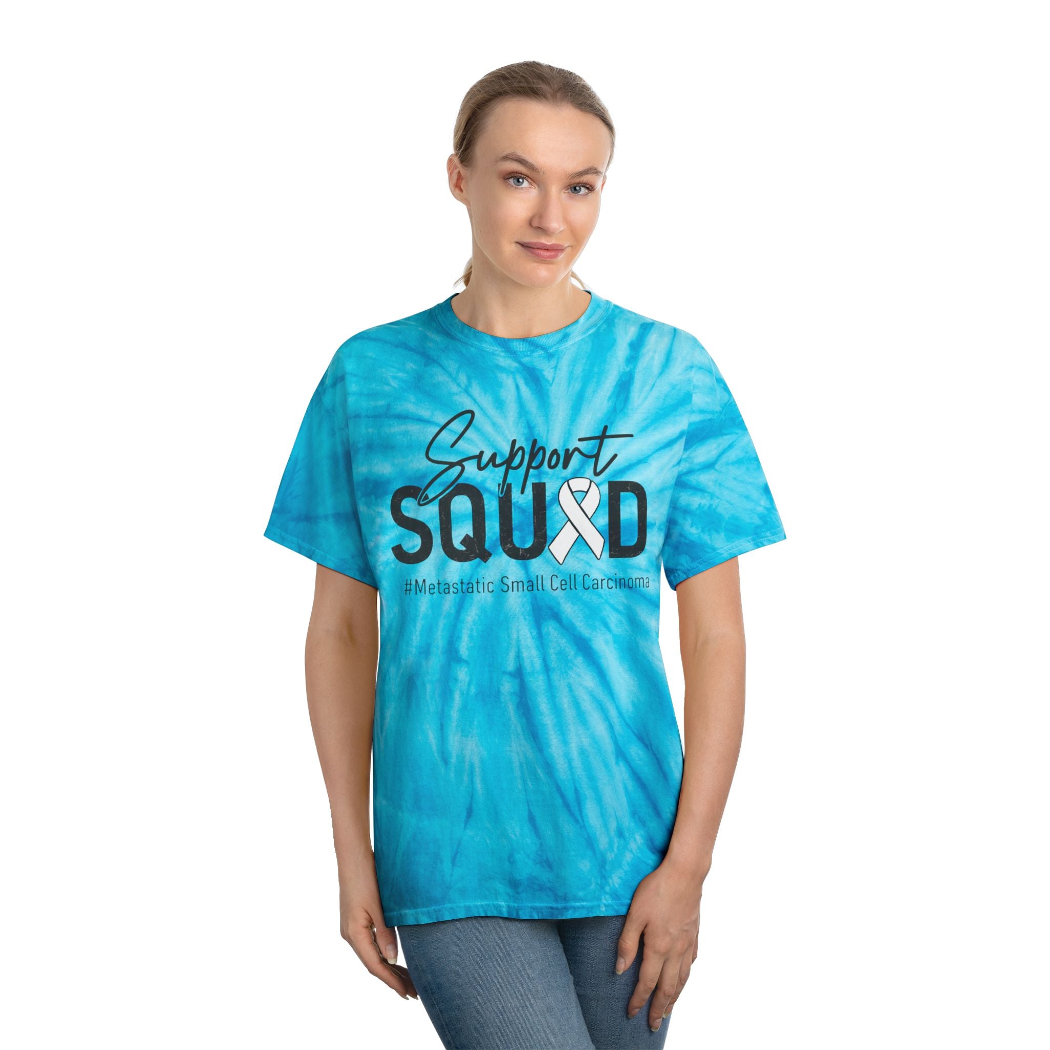 White Ribbon Support Tie-Dye Cyclone Tee