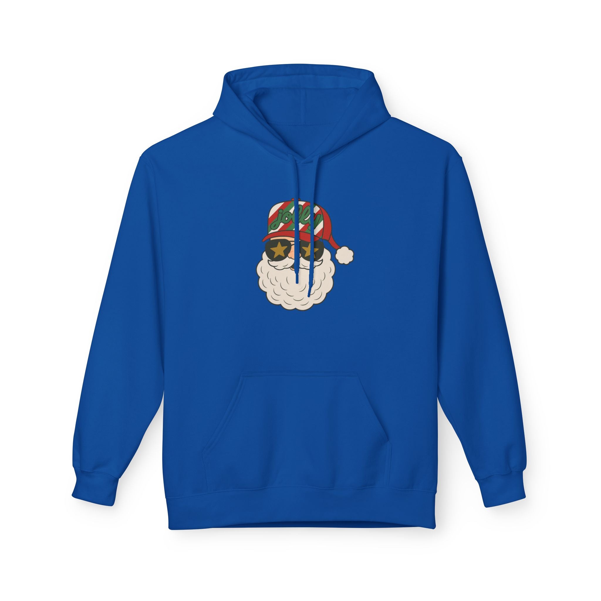 Striped Jolly Santa Fleece Hoodie