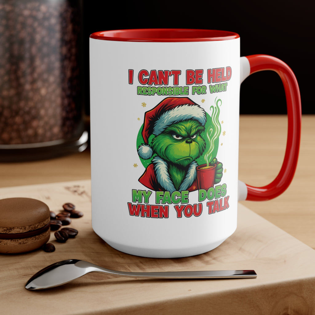 Grumpy Green Man Christmas Accent Mug