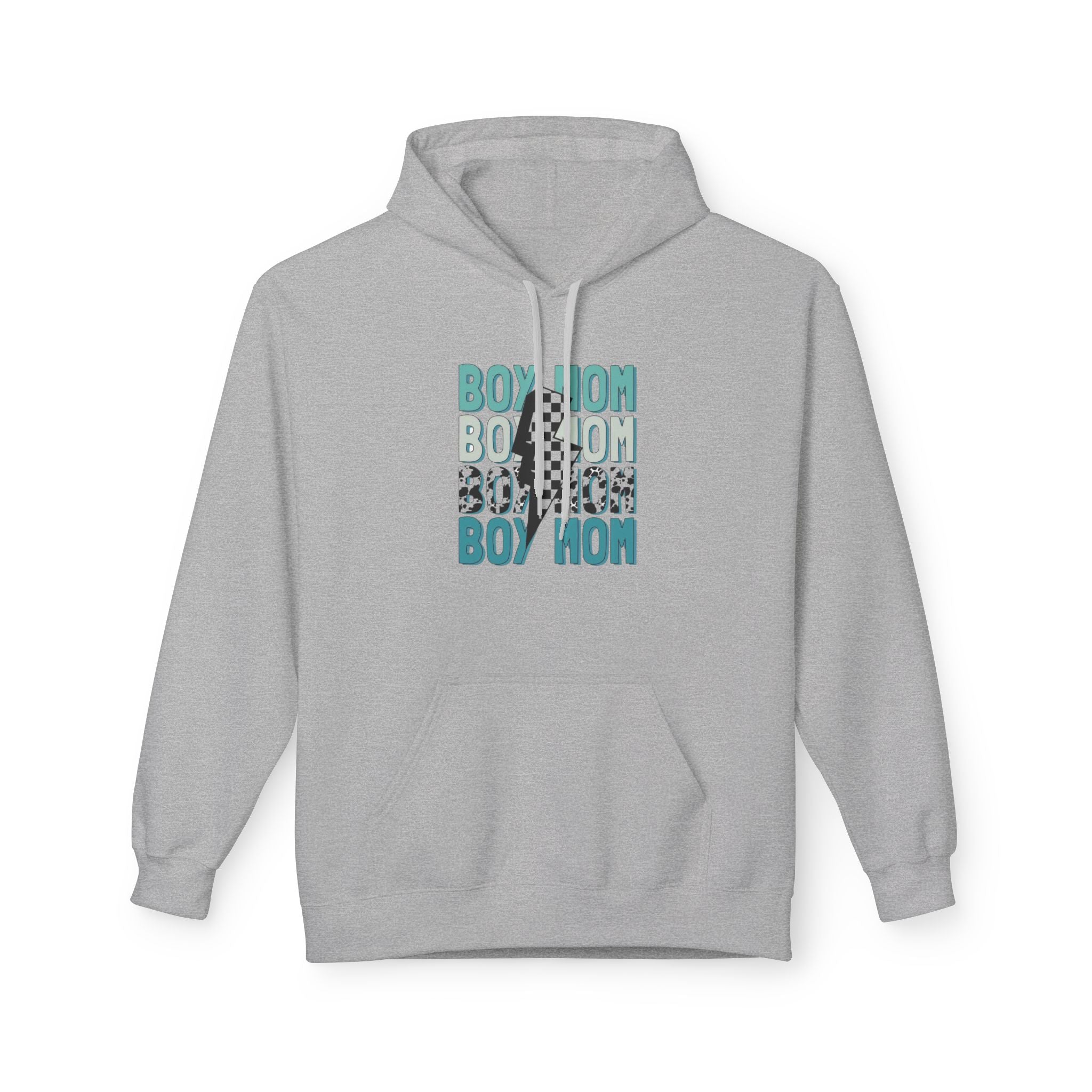 Boy Mom Cow Print Fleece Hoodie