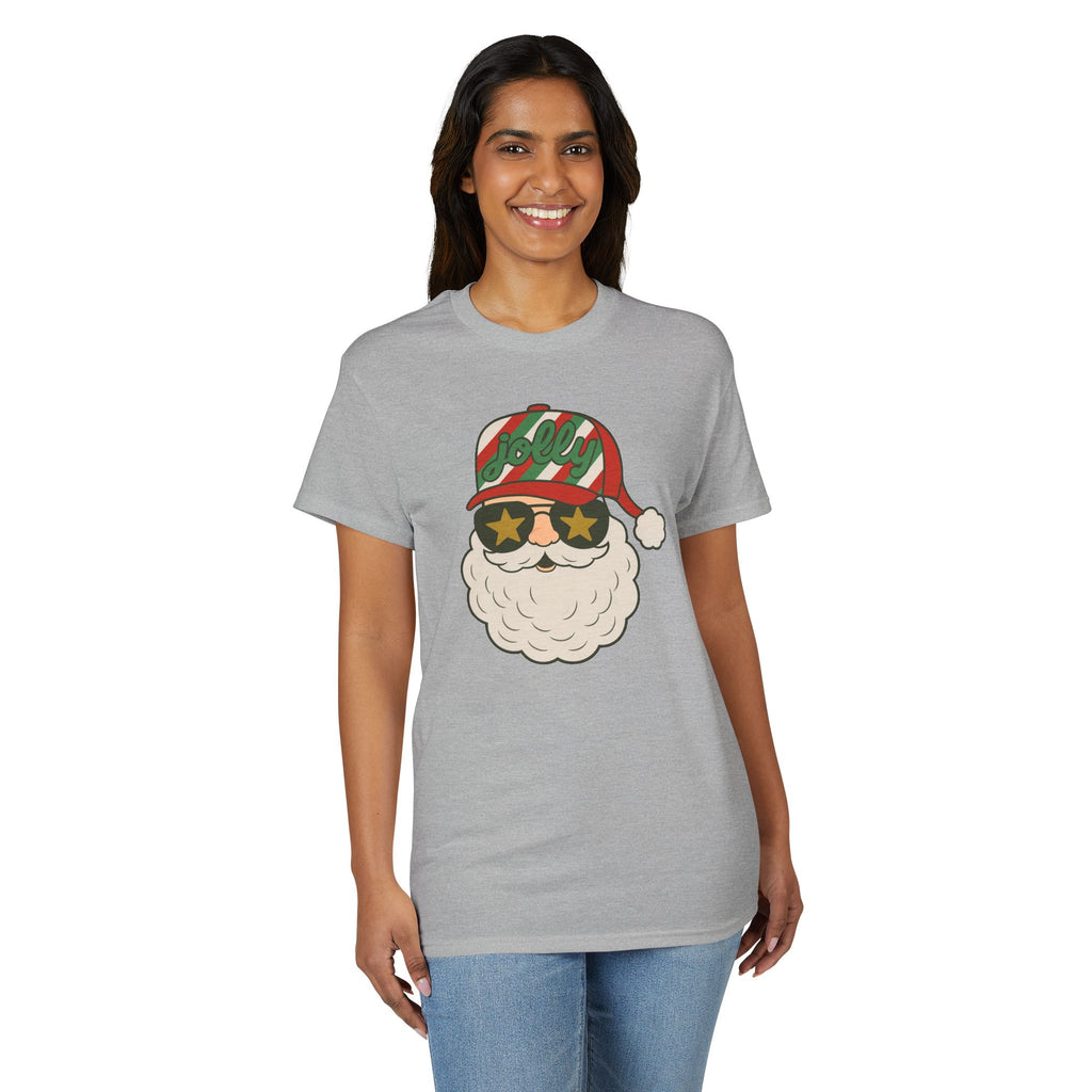 Striped Jolly Santa Gildan unisex T-Shirt