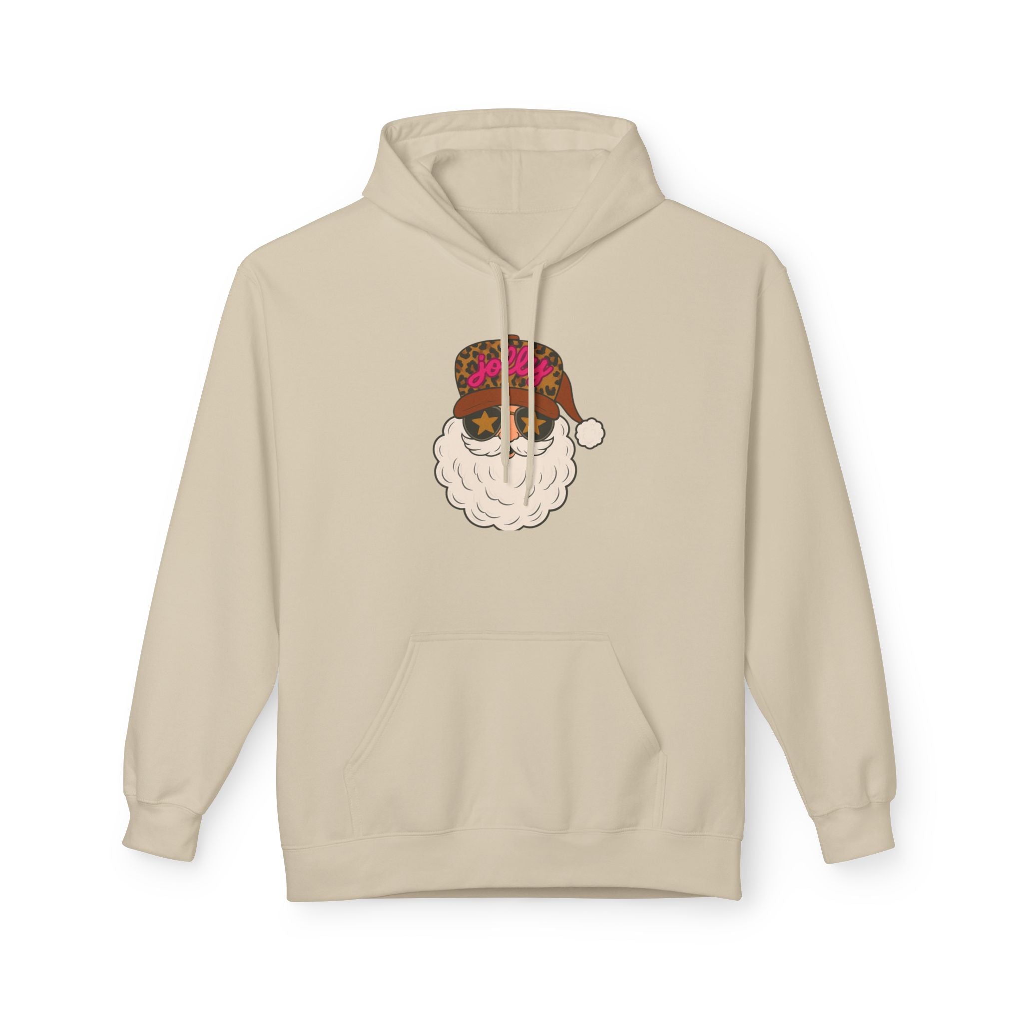 Cheetah Jolly Santa Fleece Hoodie