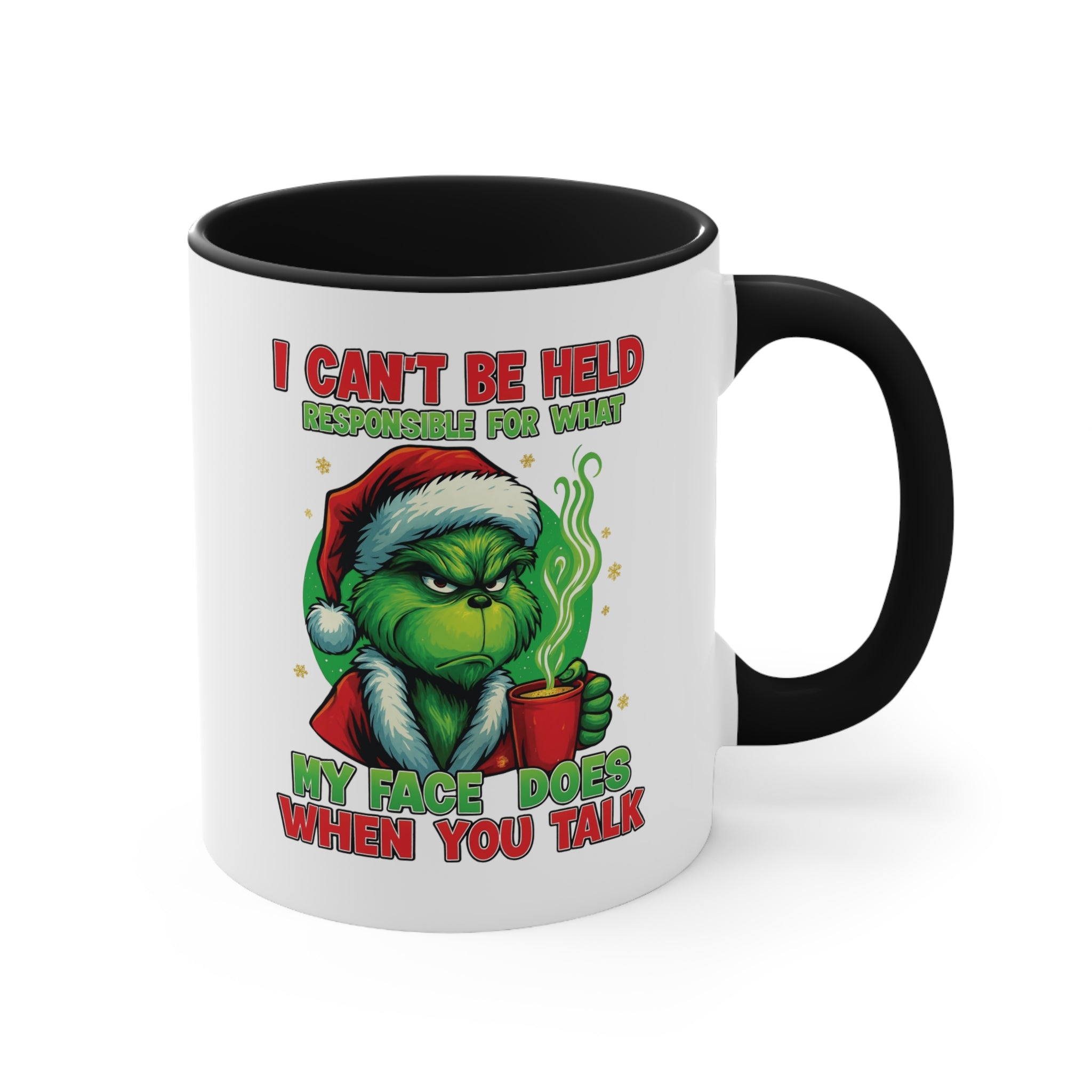 Grumpy Green Man Christmas Accent Mug