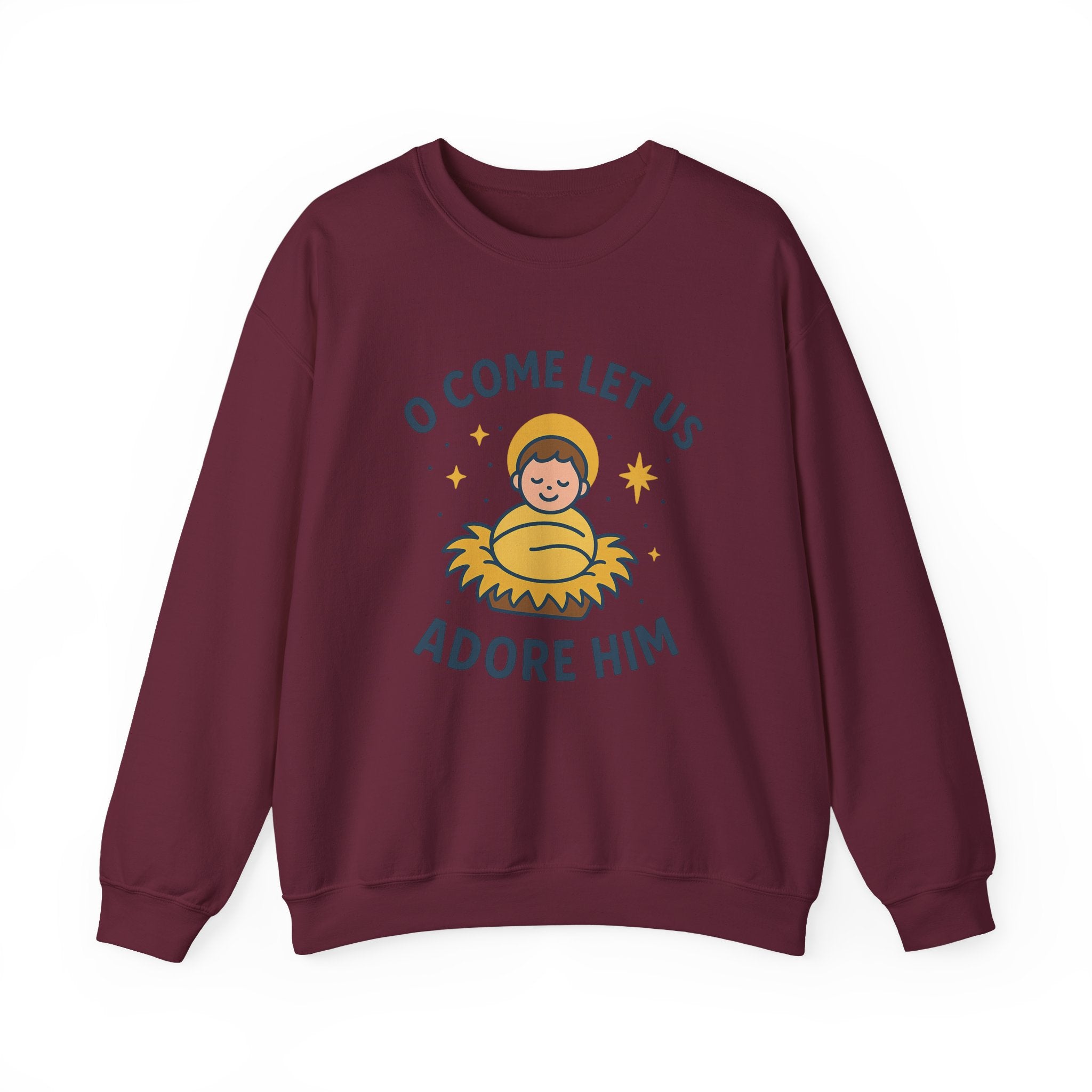Christmas Unisex Sweatshirt O Come Let Us Adore Him