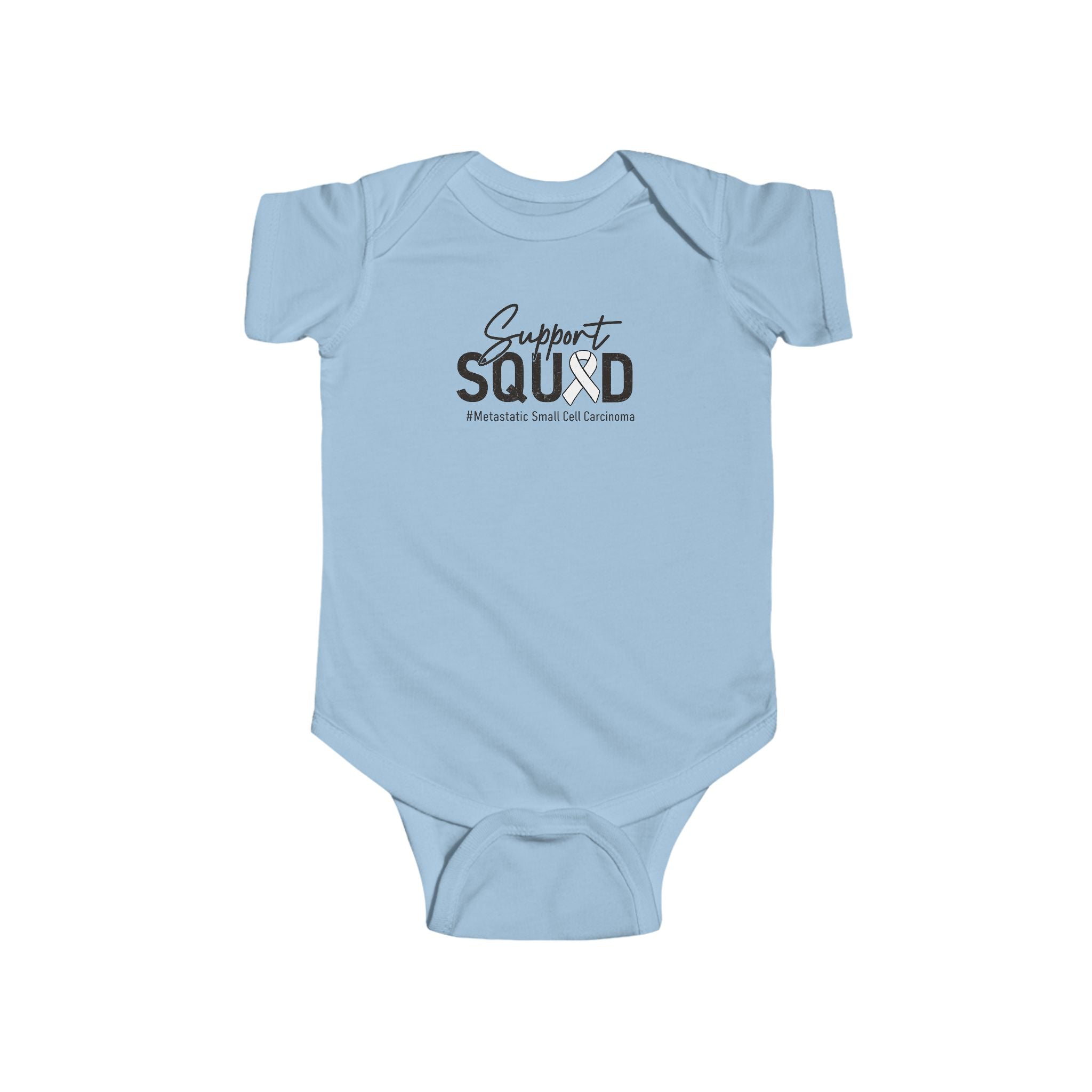 White Ribbon Support Baby Onesie