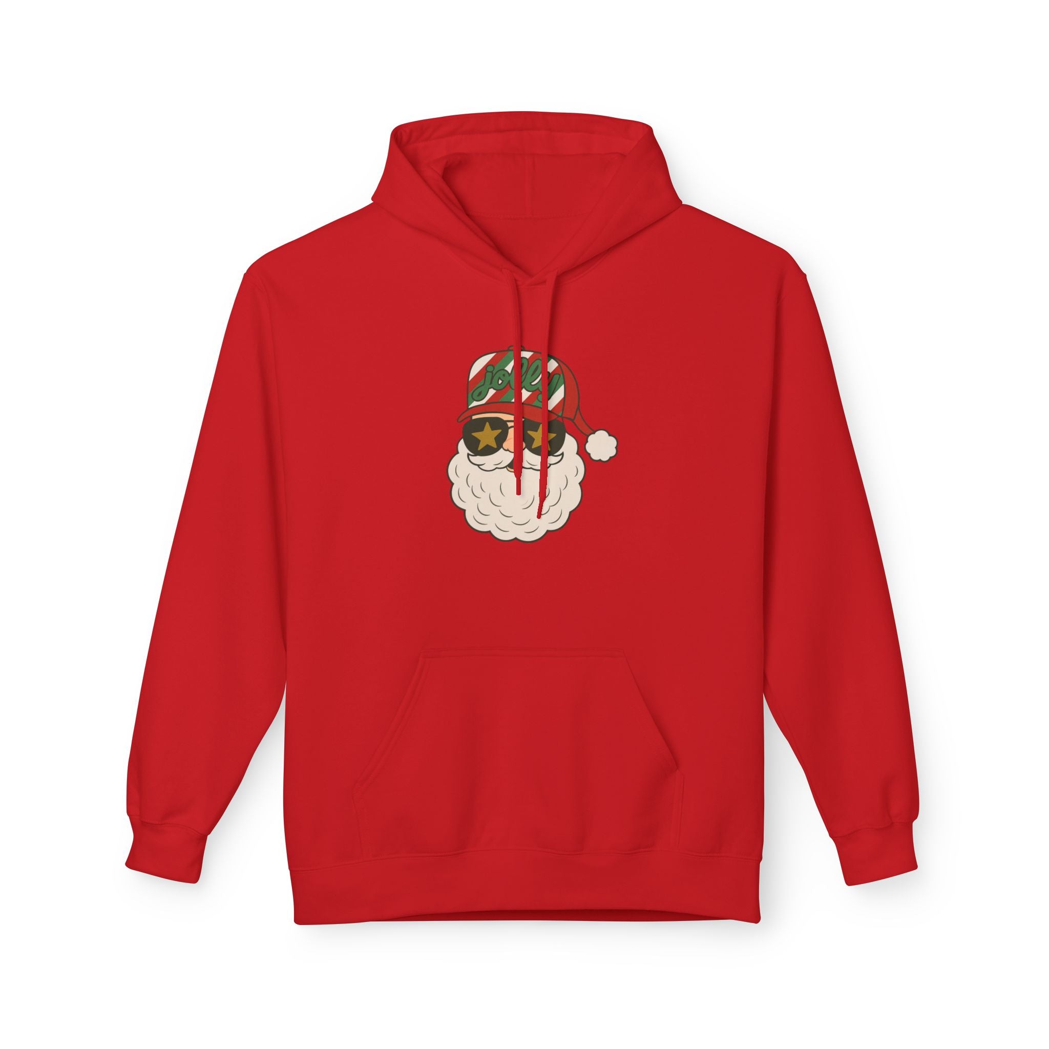 Striped Jolly Santa Fleece Hoodie