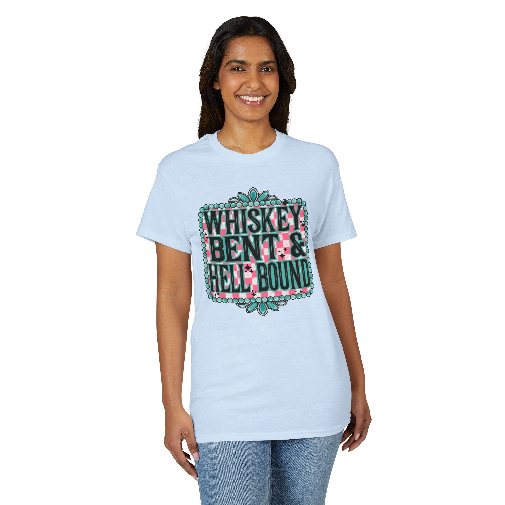 Whiskey Bent and Hell Bound Gildan unisex T-Shirt