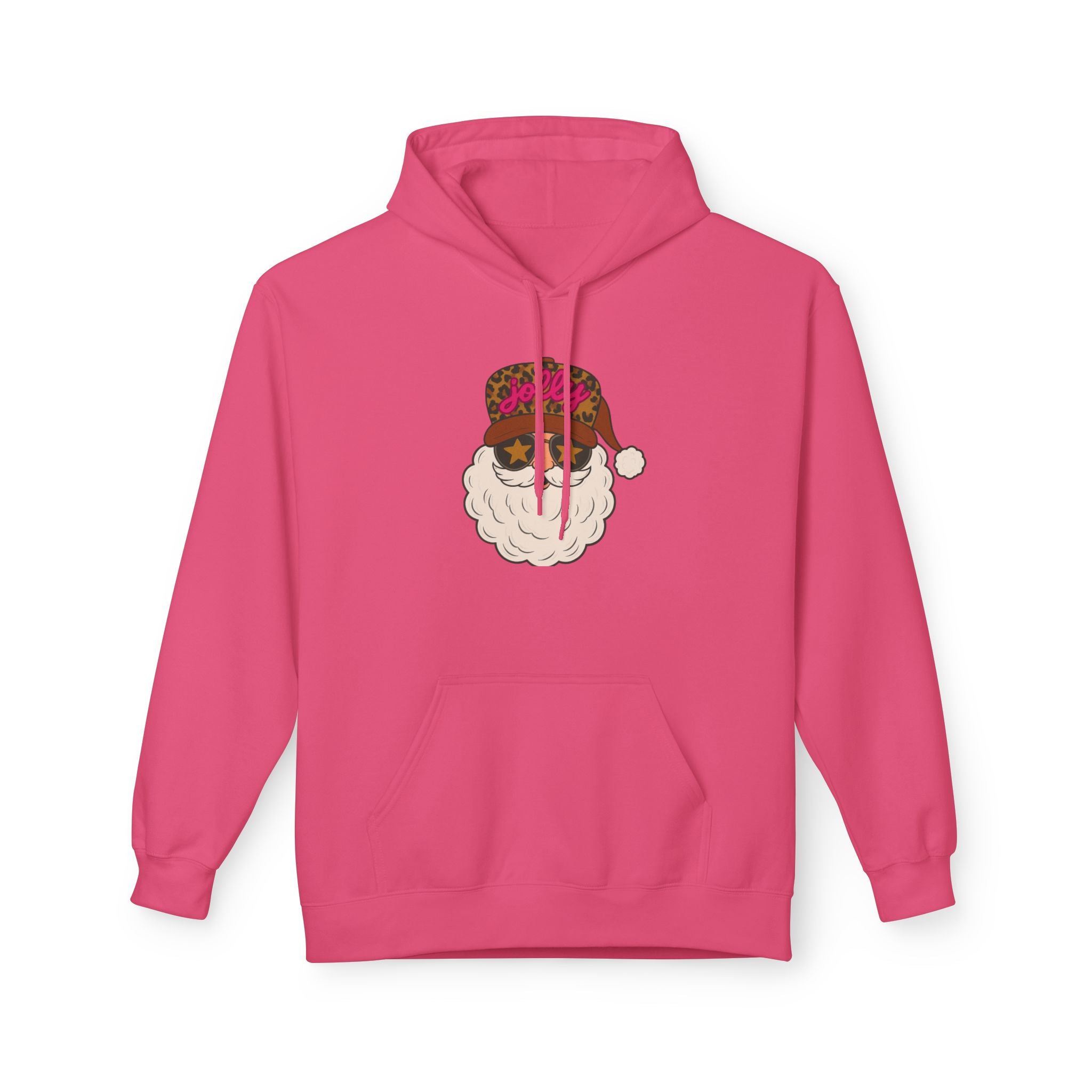 Cheetah Jolly Santa Fleece Hoodie