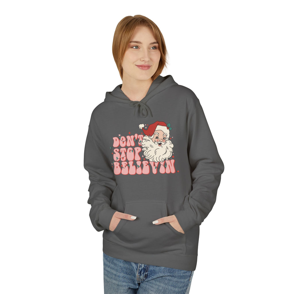 Don’t Stop Believin’ in Santa Fleece Hoodie
