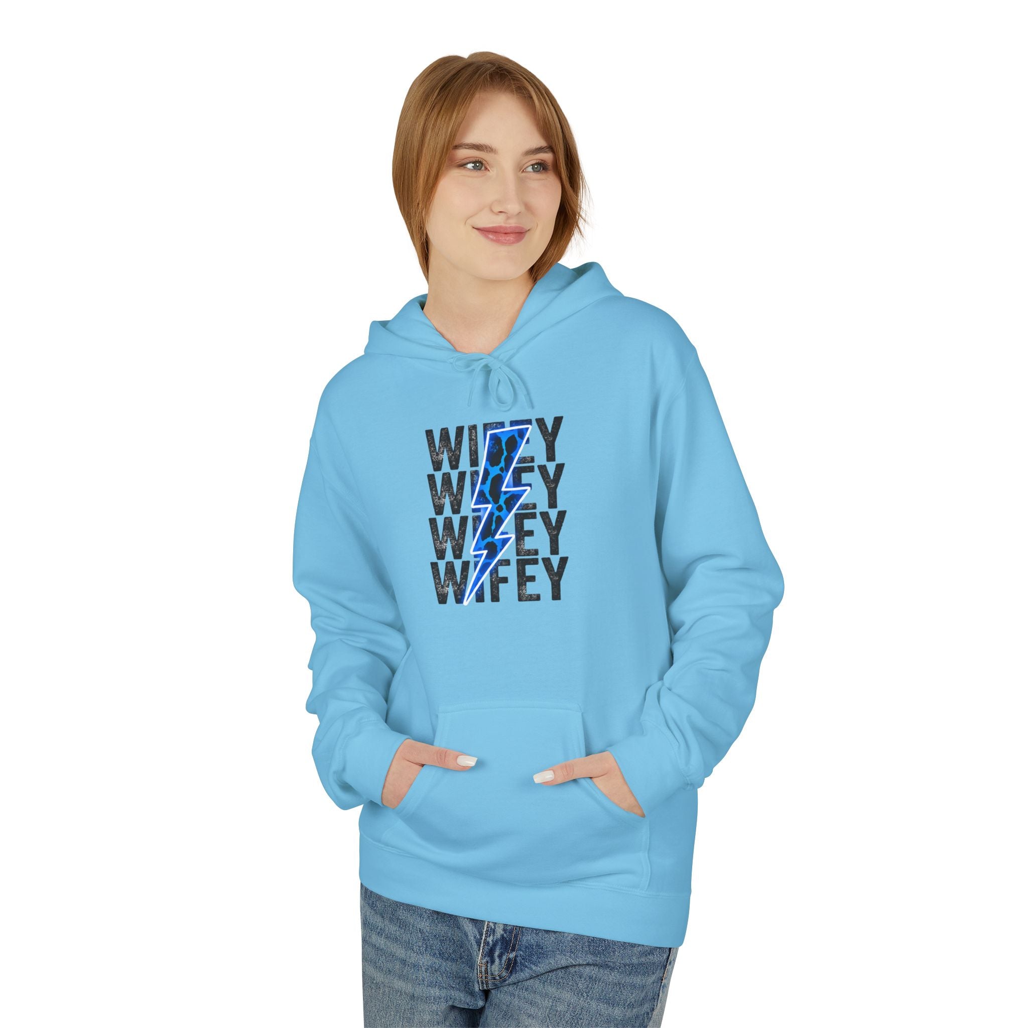 Blue Wifey Fleece Hoodie