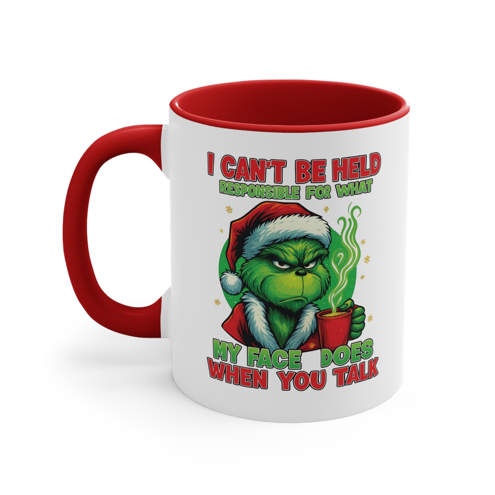 Grumpy Green Man Christmas Accent Mug