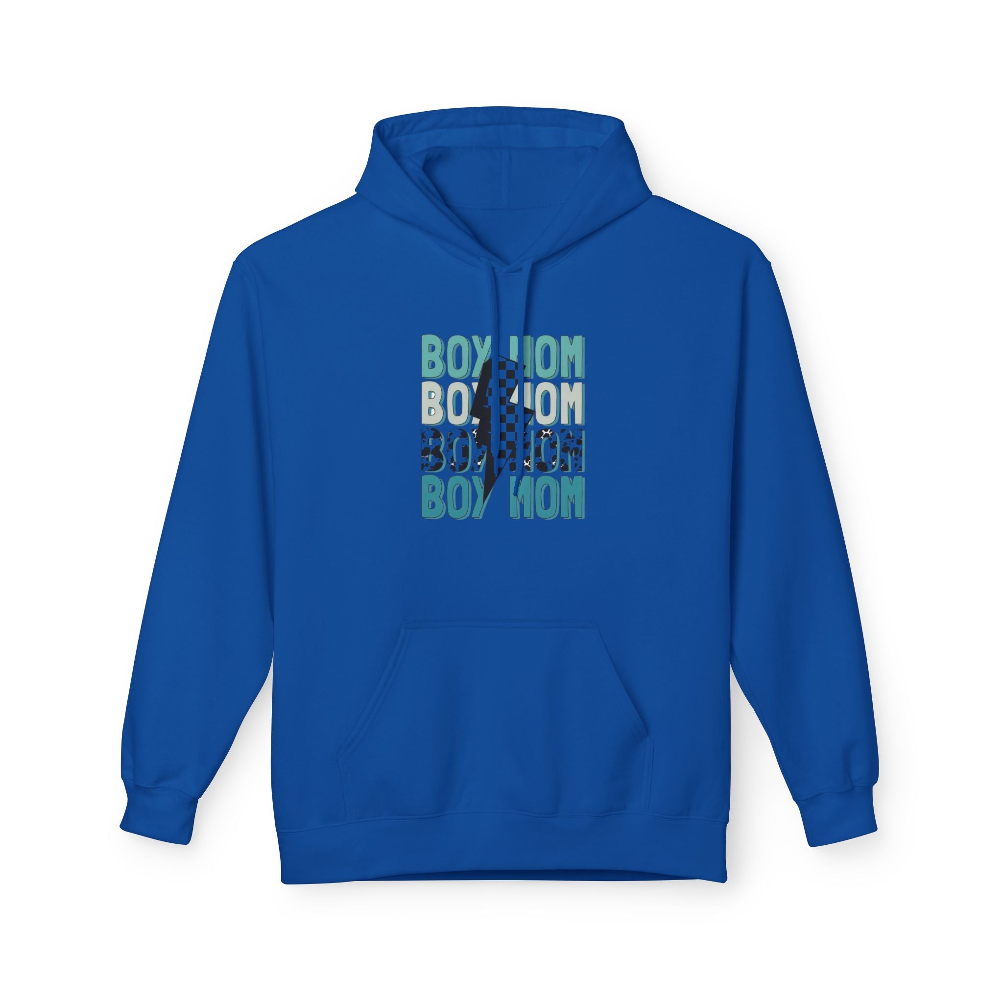Boy Mom Cow Print Fleece Hoodie