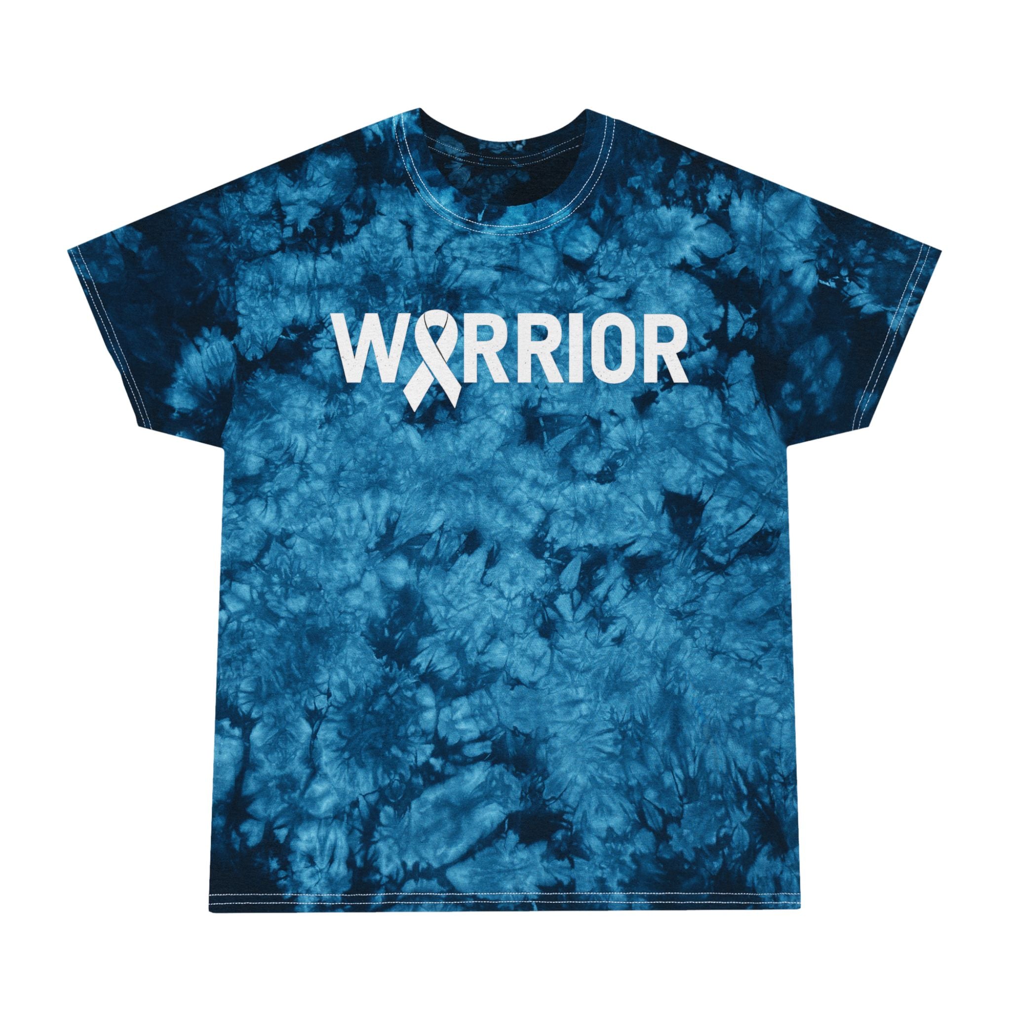 White Ribbon Warrior Tie-Dye Crystal Tee