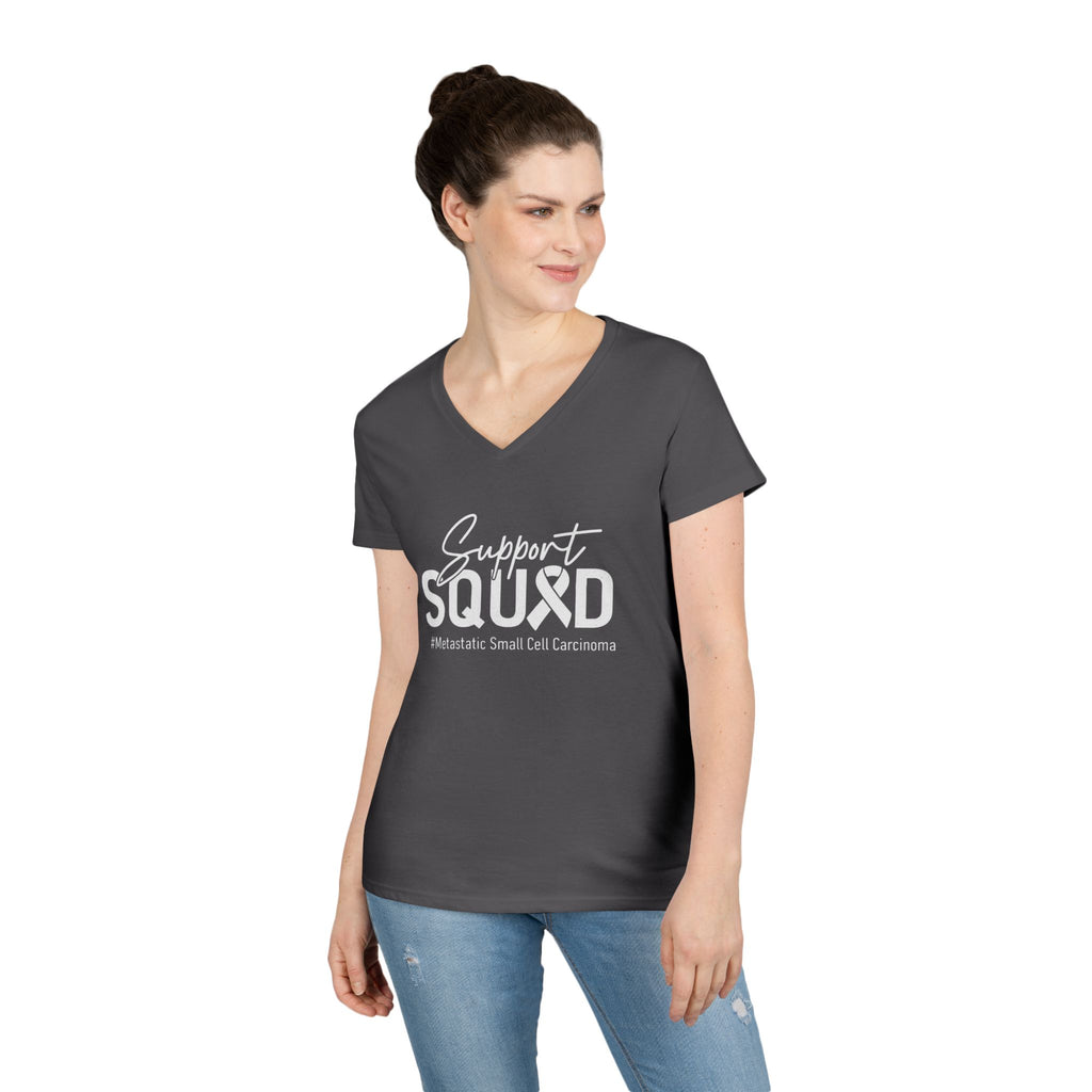 White Ribbon Support Gildan V-Neck Tee