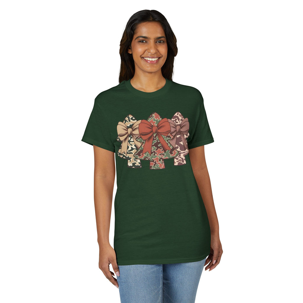 Camo Bow Trees Gildan unisex T-Shirt