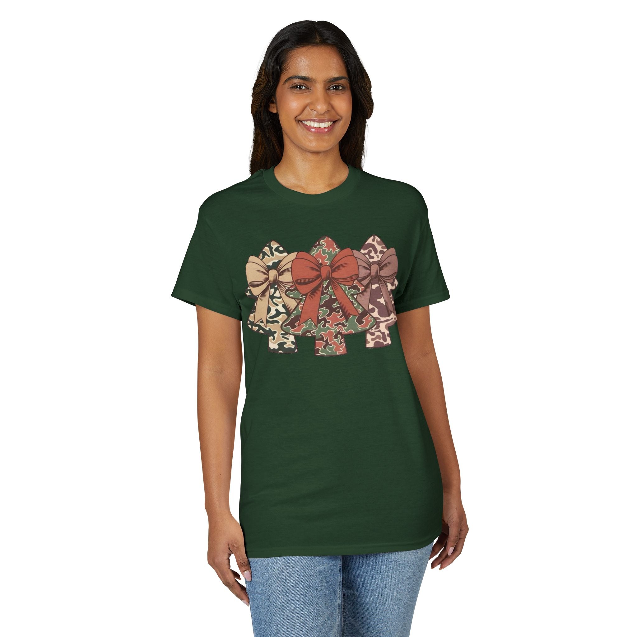 Camo Bow Trees Gildan unisex T-Shirt
