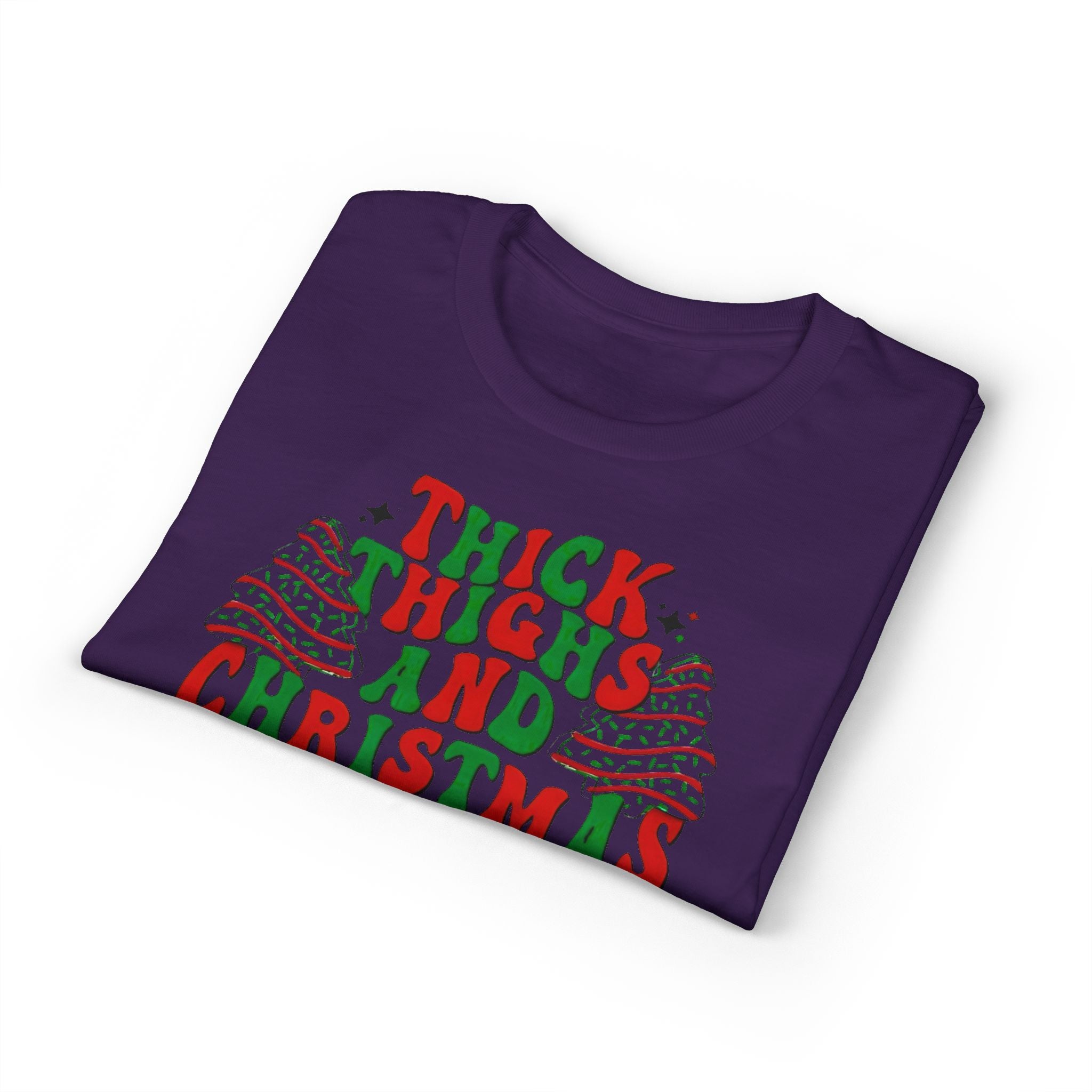 Thick Thighs and Christmas Vibes Gildan unisex T-Shirt