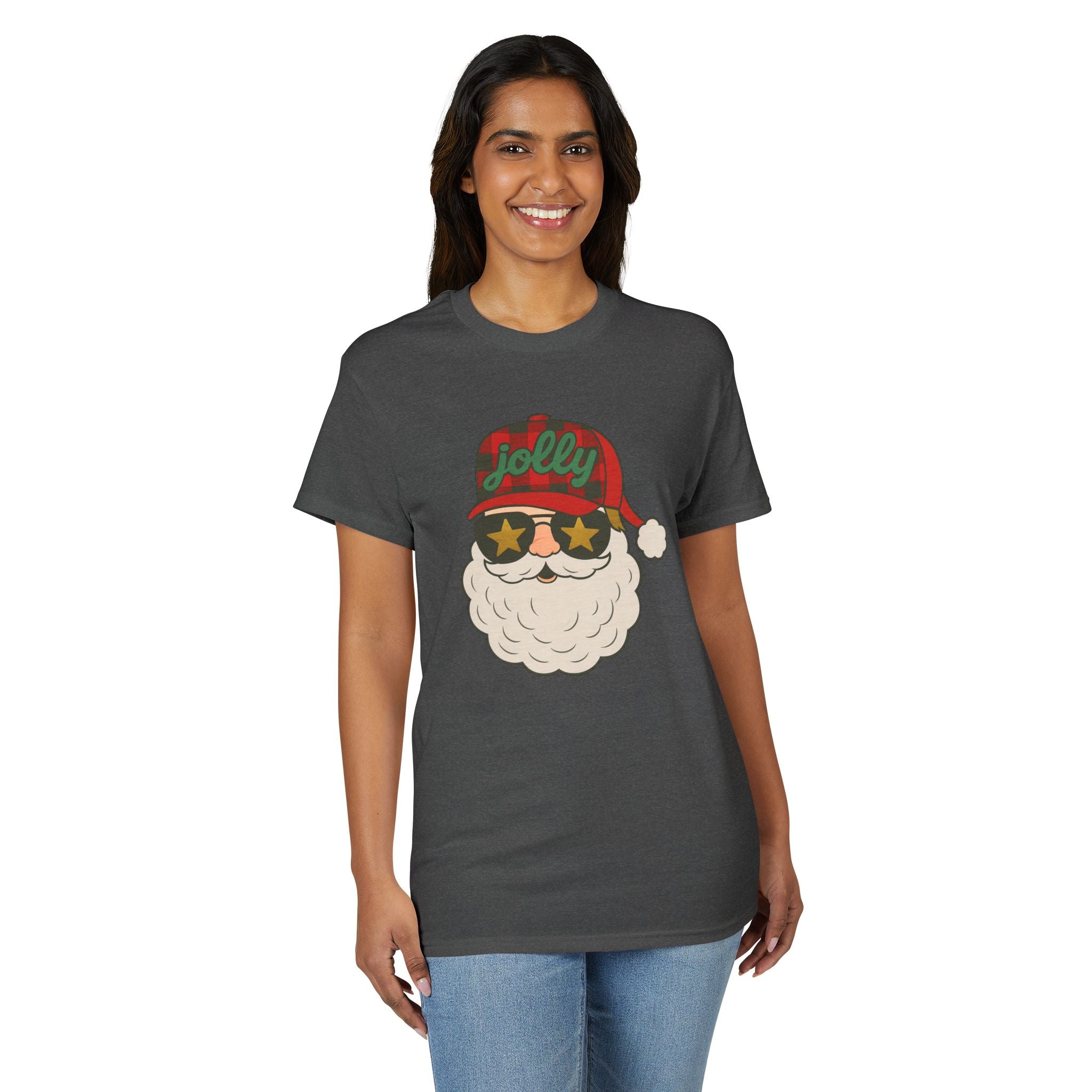 Buffalo Plaid Jolly Santa Gildan unisex T-Shirt