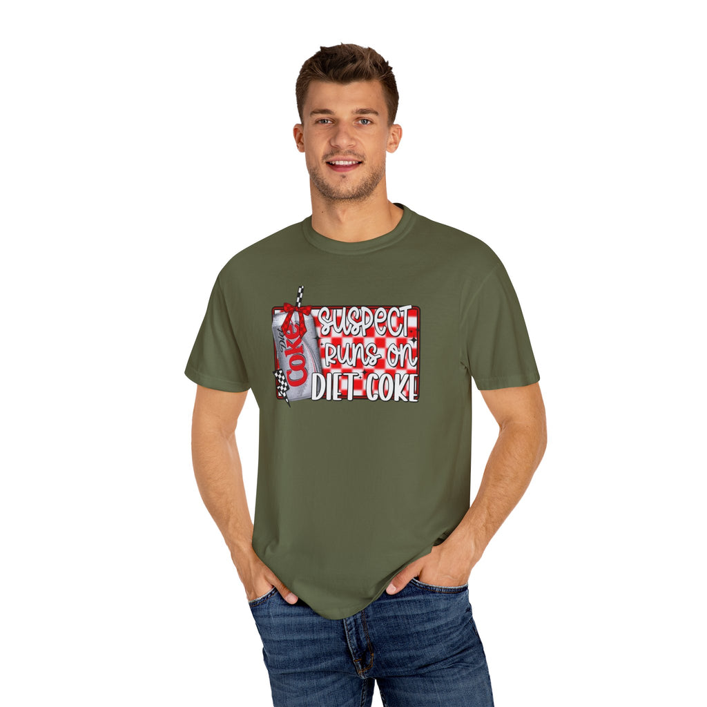 Suspect Runs on Diet Coke Unisex T-Shirt