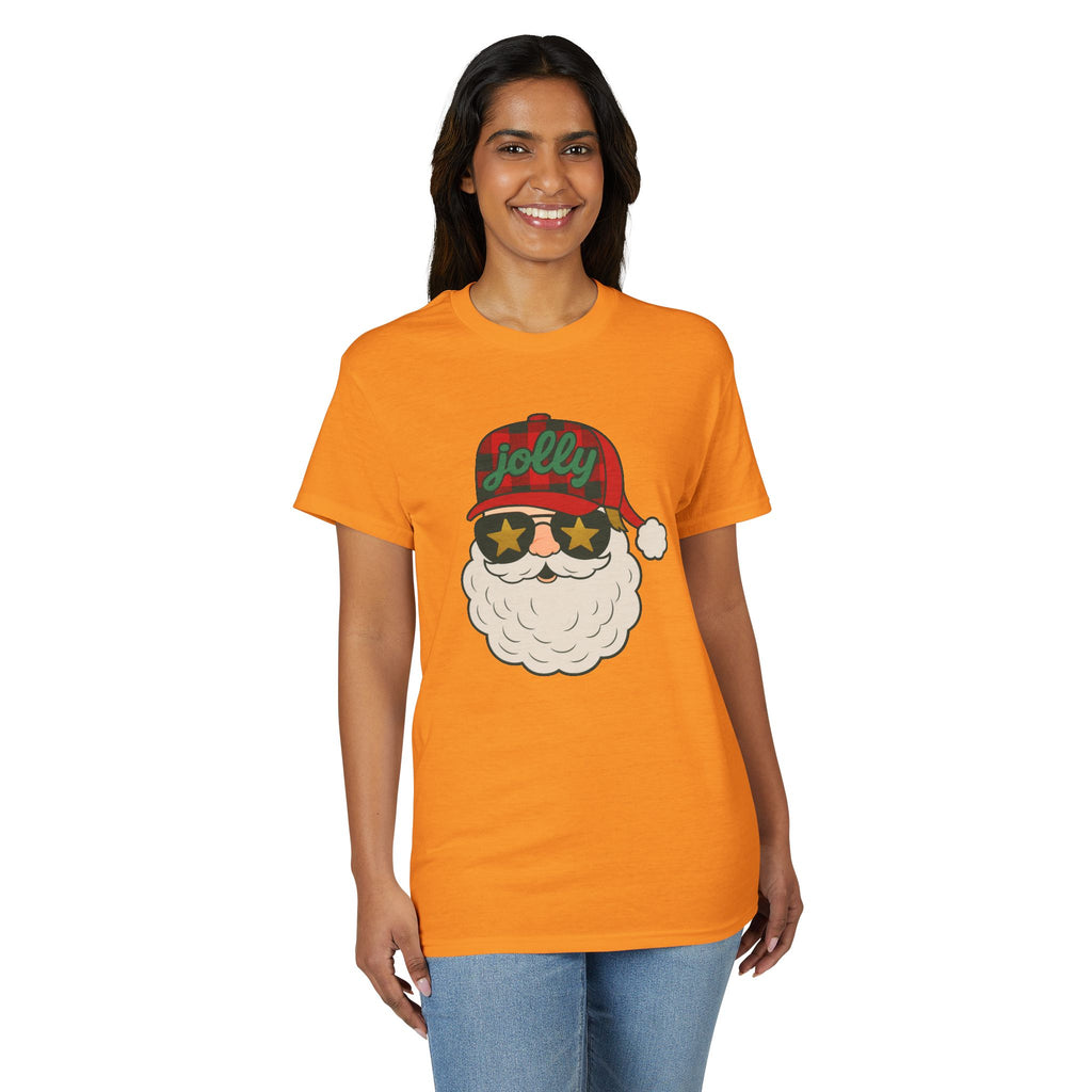 Buffalo Plaid Jolly Santa Gildan unisex T-Shirt