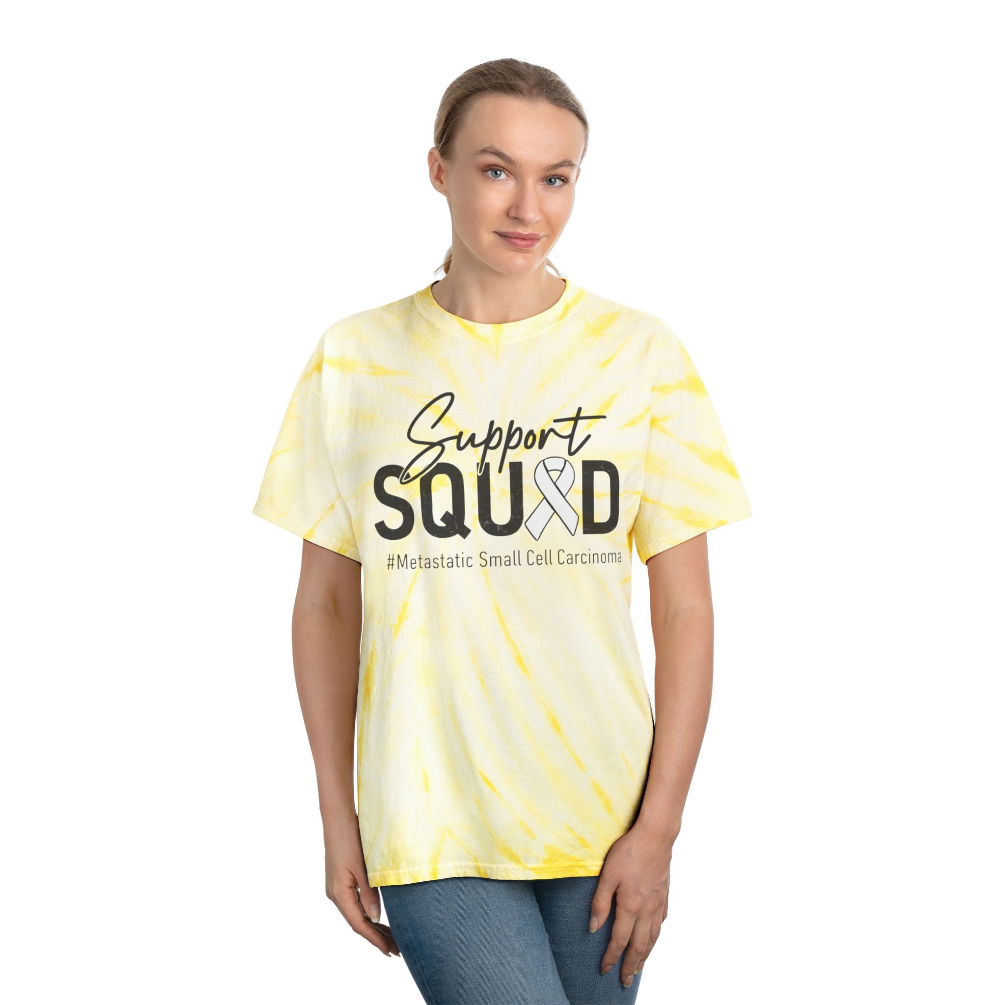 White Ribbon Support Tie-Dye Cyclone Tee